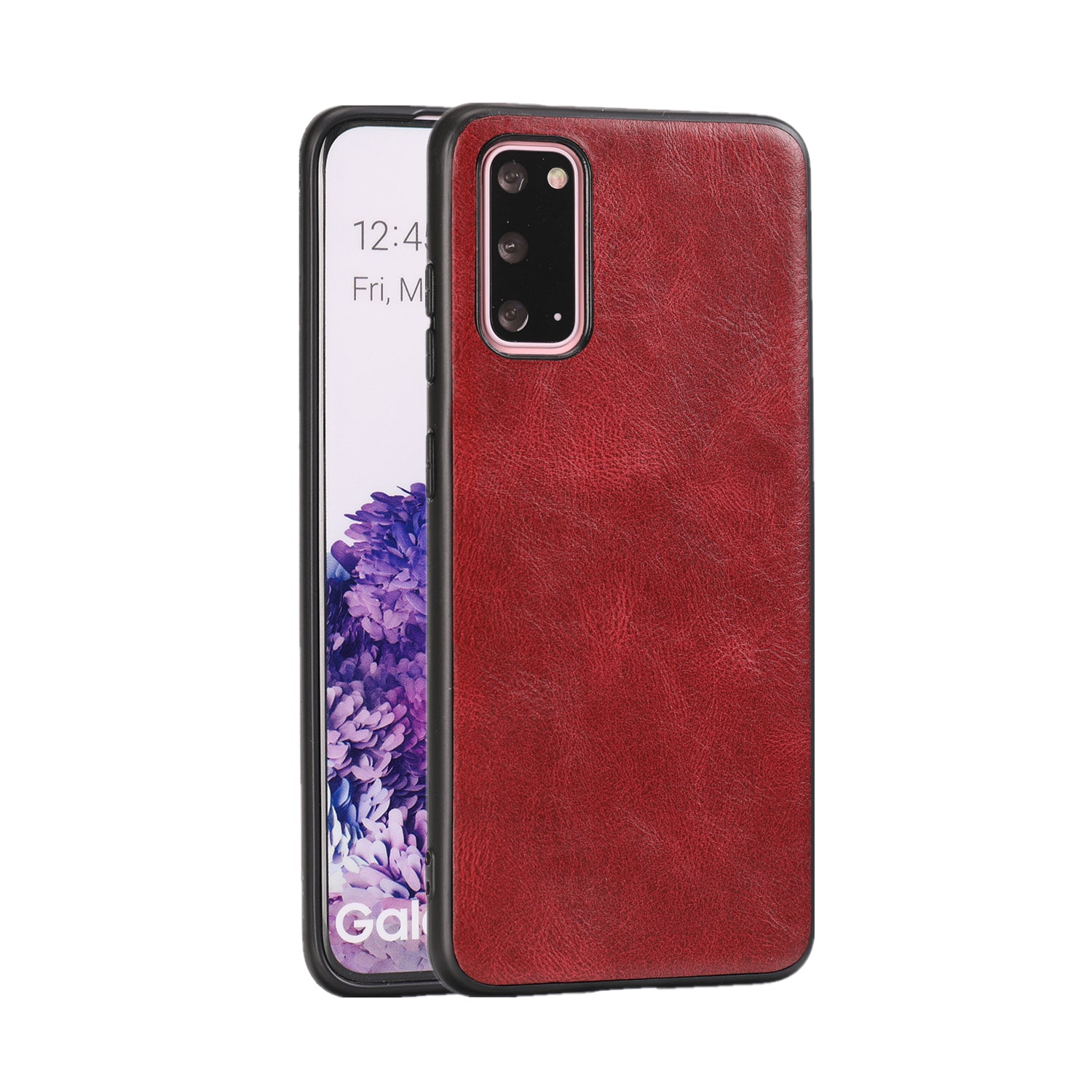 Crazy Horse Texture PU Leather Coated TPU Cover for Samsung Galaxy S20 4G/S20 5G - Red