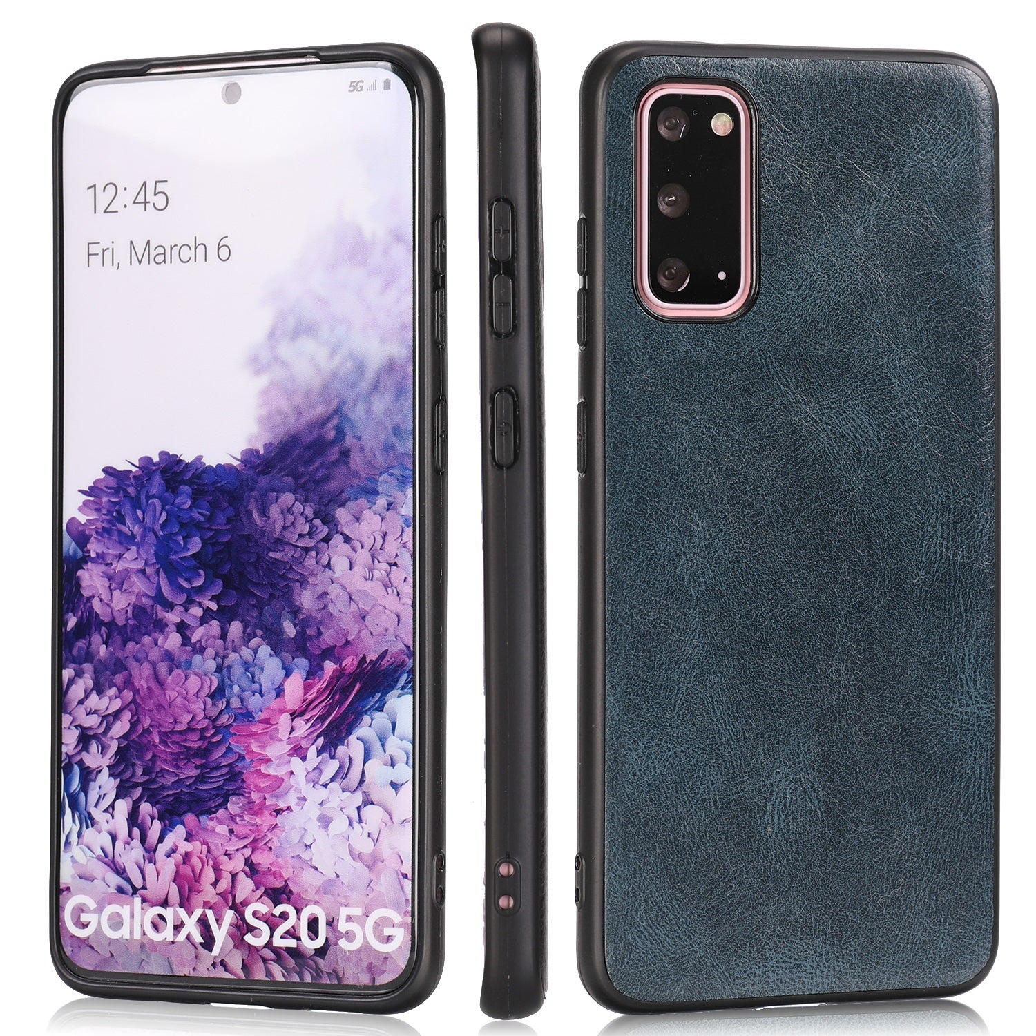 Crazy Horse Texture PU Leather Coated TPU Cover for Samsung Galaxy S20 4G/S20 5G - Blue