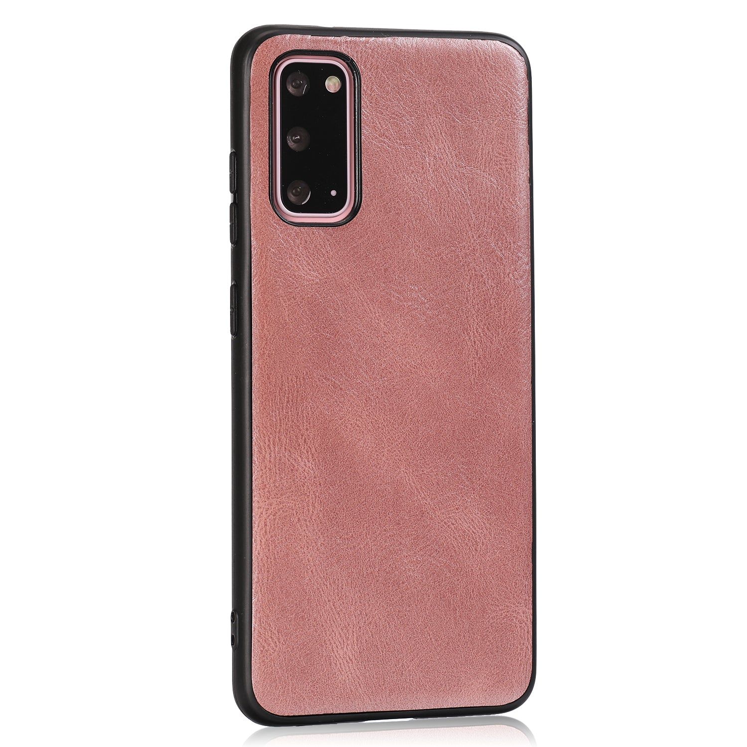 Crazy Horse Texture PU Leather Coated TPU Cover for Samsung Galaxy S20 4G/S20 5G - Rose Gold