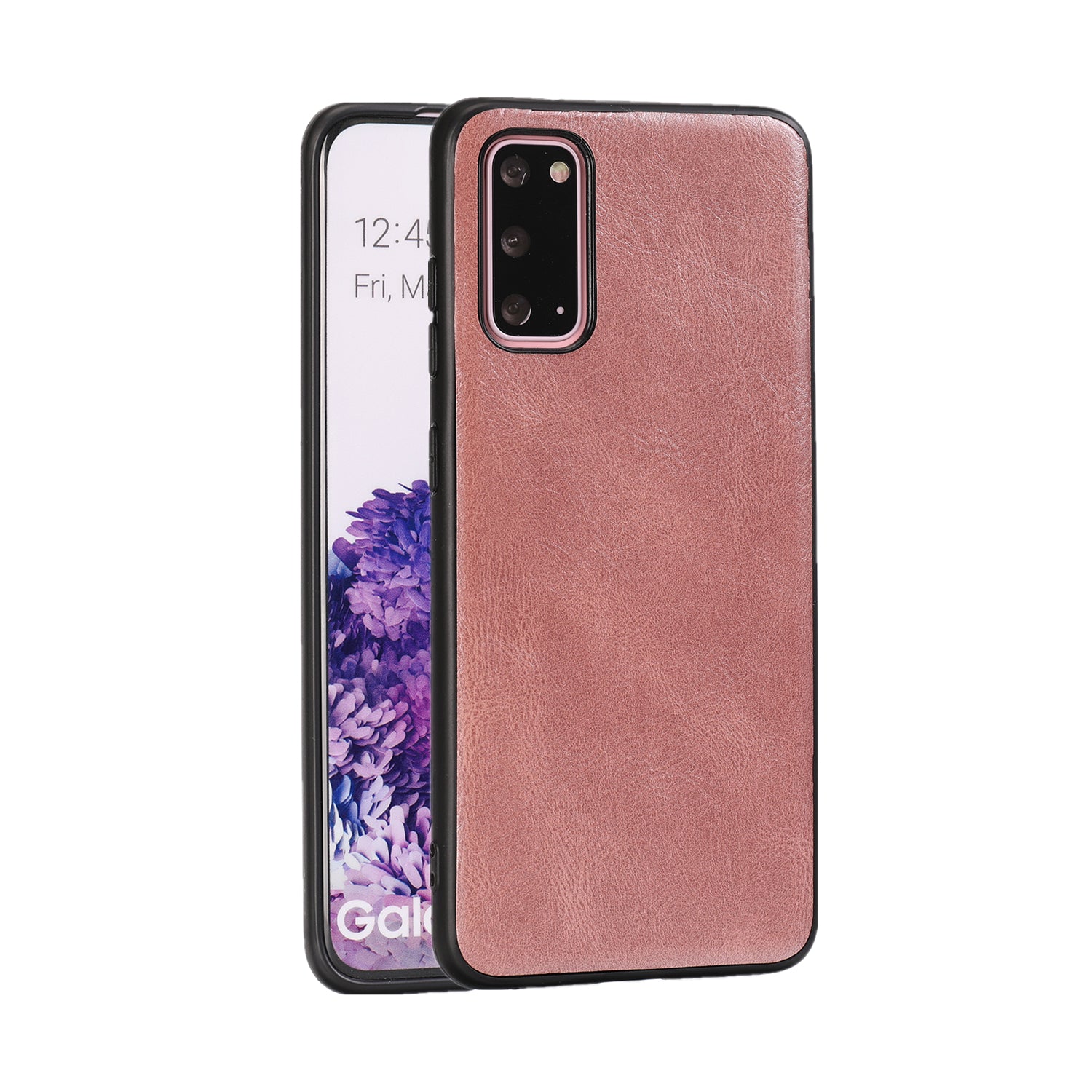 Crazy Horse Texture PU Leather Coated TPU Cover for Samsung Galaxy S20 4G/S20 5G - Rose Gold