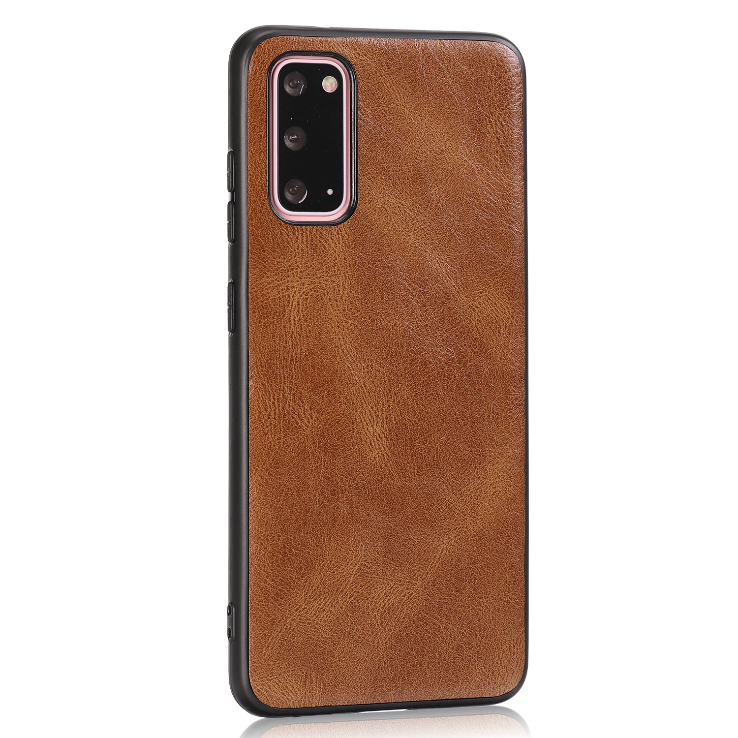 Crazy Horse Texture PU Leather Coated TPU Cover for Samsung Galaxy S20 4G/S20 5G - Brown