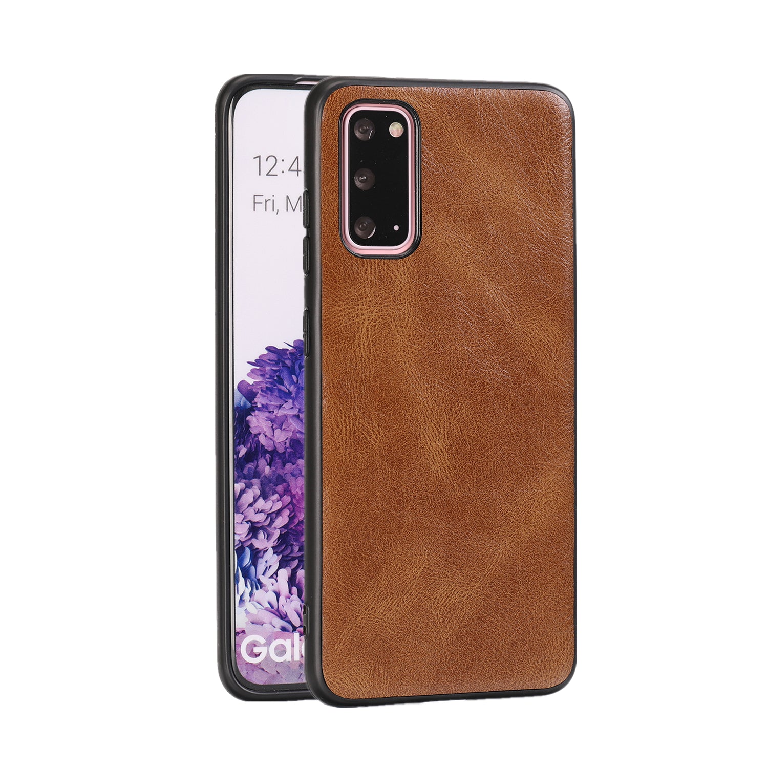 Crazy Horse Texture PU Leather Coated TPU Cover for Samsung Galaxy S20 4G/S20 5G - Brown