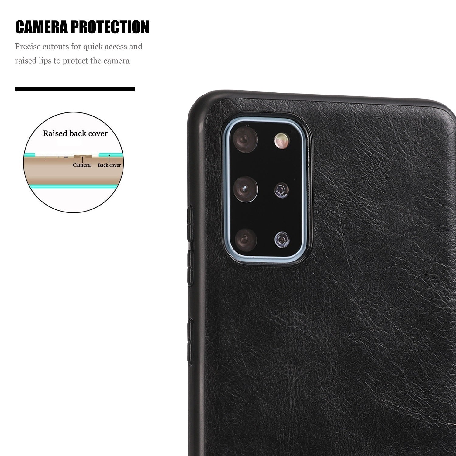 Crazy Horse Texture PU Leather Coated TPU Case for Samsung Galaxy S20 Plus / S20 Plus 5G - Black