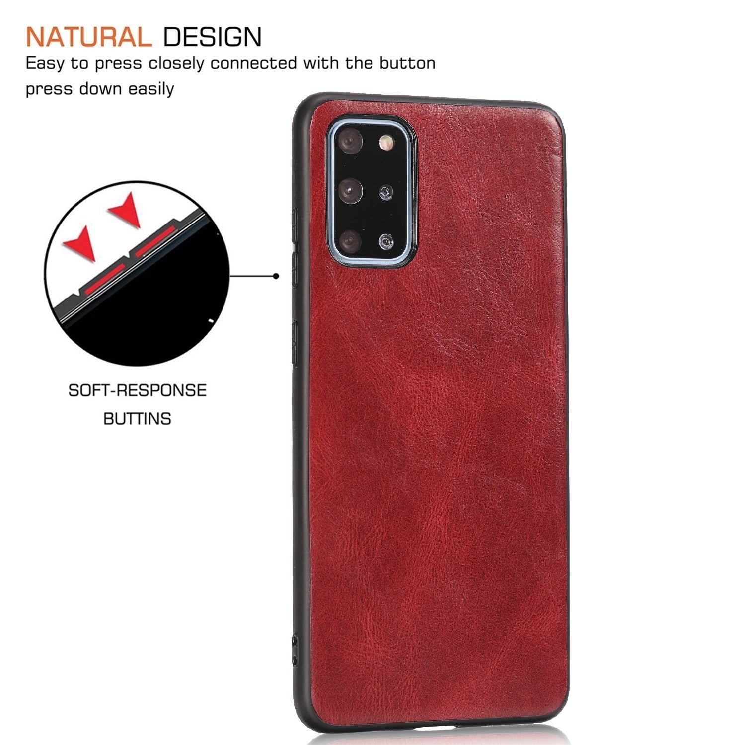 Crazy Horse Texture PU Leather Coated TPU Case for Samsung Galaxy S20 Plus / S20 Plus 5G - Red