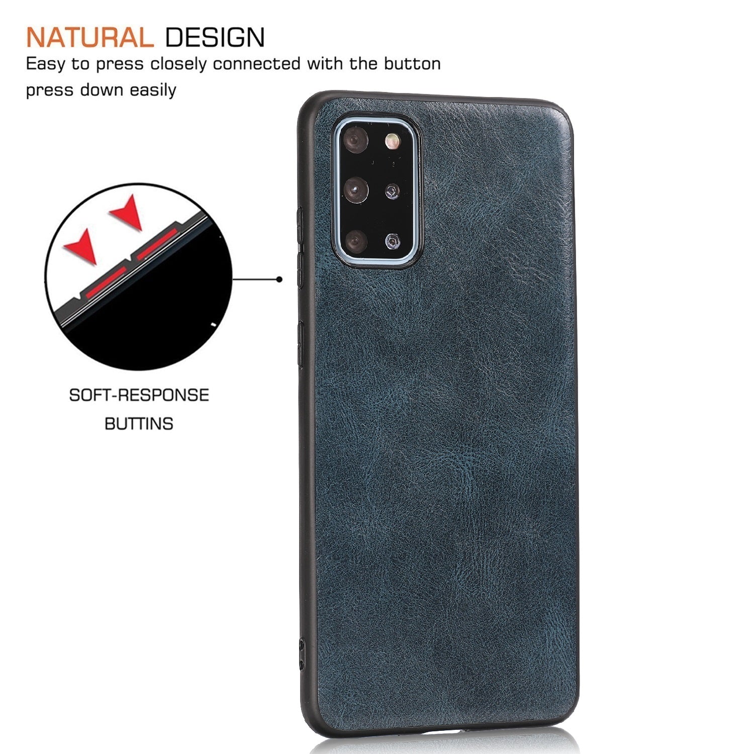 Crazy Horse Texture PU Leather Coated TPU Case for Samsung Galaxy S20 Plus / S20 Plus 5G - Blue