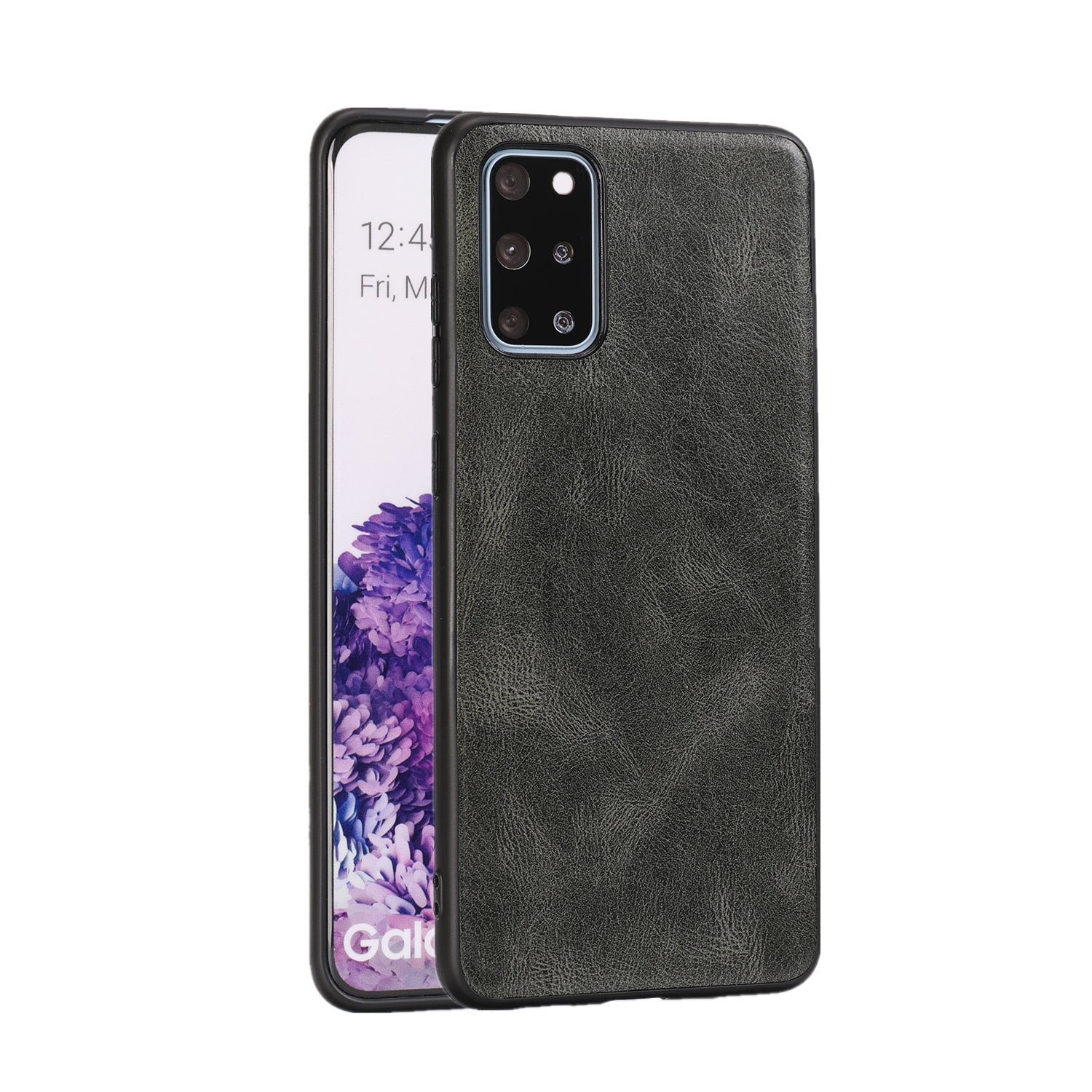 Crazy Horse Texture PU Leather Coated TPU Case for Samsung Galaxy S20 Plus / S20 Plus 5G - Grey