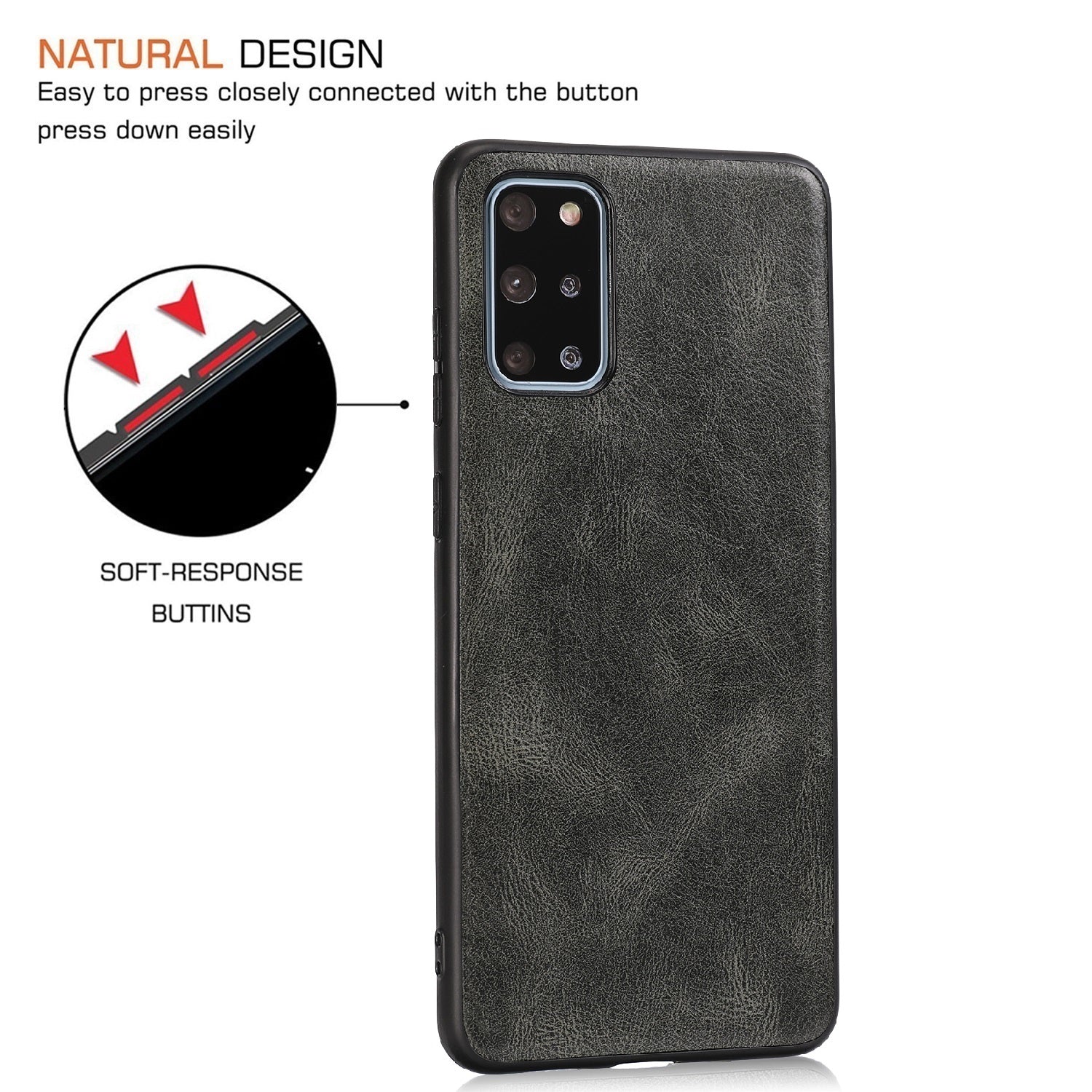 Crazy Horse Texture PU Leather Coated TPU Case for Samsung Galaxy S20 Plus / S20 Plus 5G - Grey