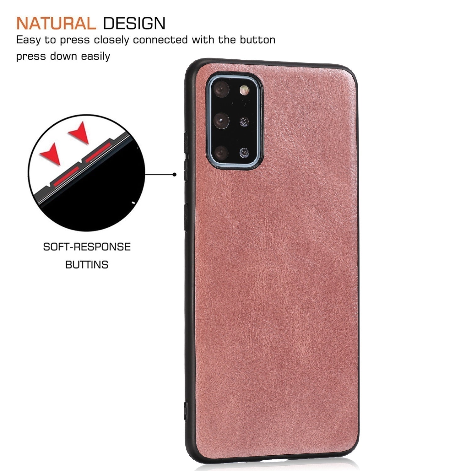 Crazy Horse Texture PU Leather Coated TPU Case for Samsung Galaxy S20 Plus / S20 Plus 5G - Pink