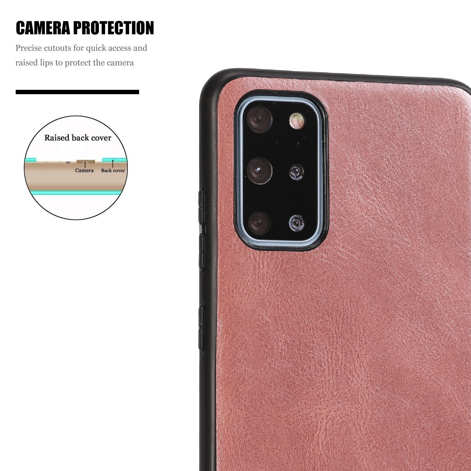 Crazy Horse Texture PU Leather Coated TPU Case for Samsung Galaxy S20 Plus / S20 Plus 5G - Pink