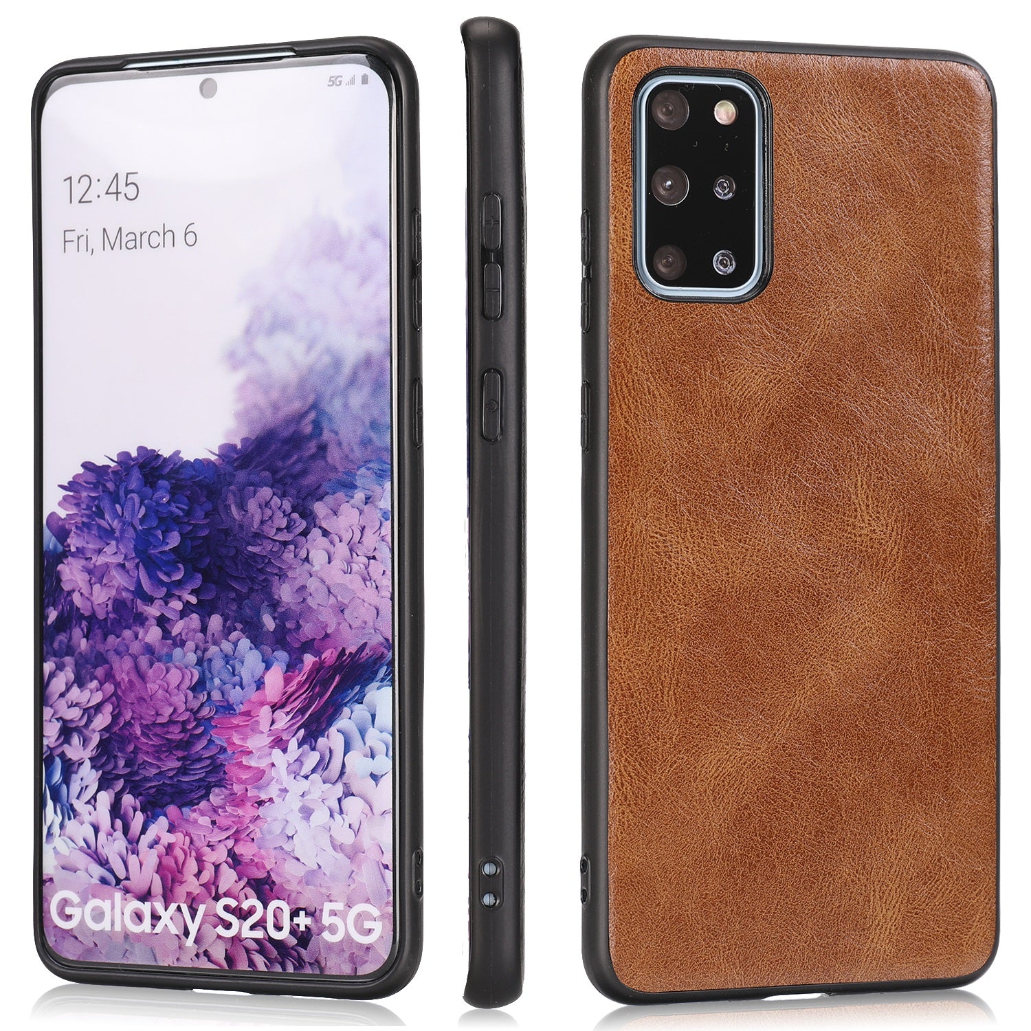 Crazy Horse Texture PU Leather Coated TPU Case for Samsung Galaxy S20 Plus / S20 Plus 5G - Brown