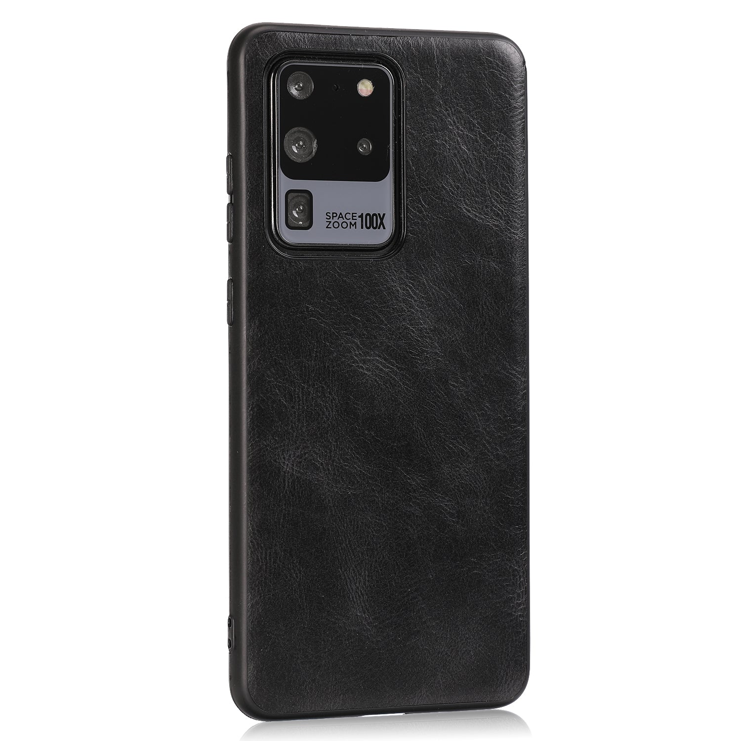 Crazy Horse Texture PU Leather Coated TPU Case for Samsung Galaxy S20 Ultra - Black