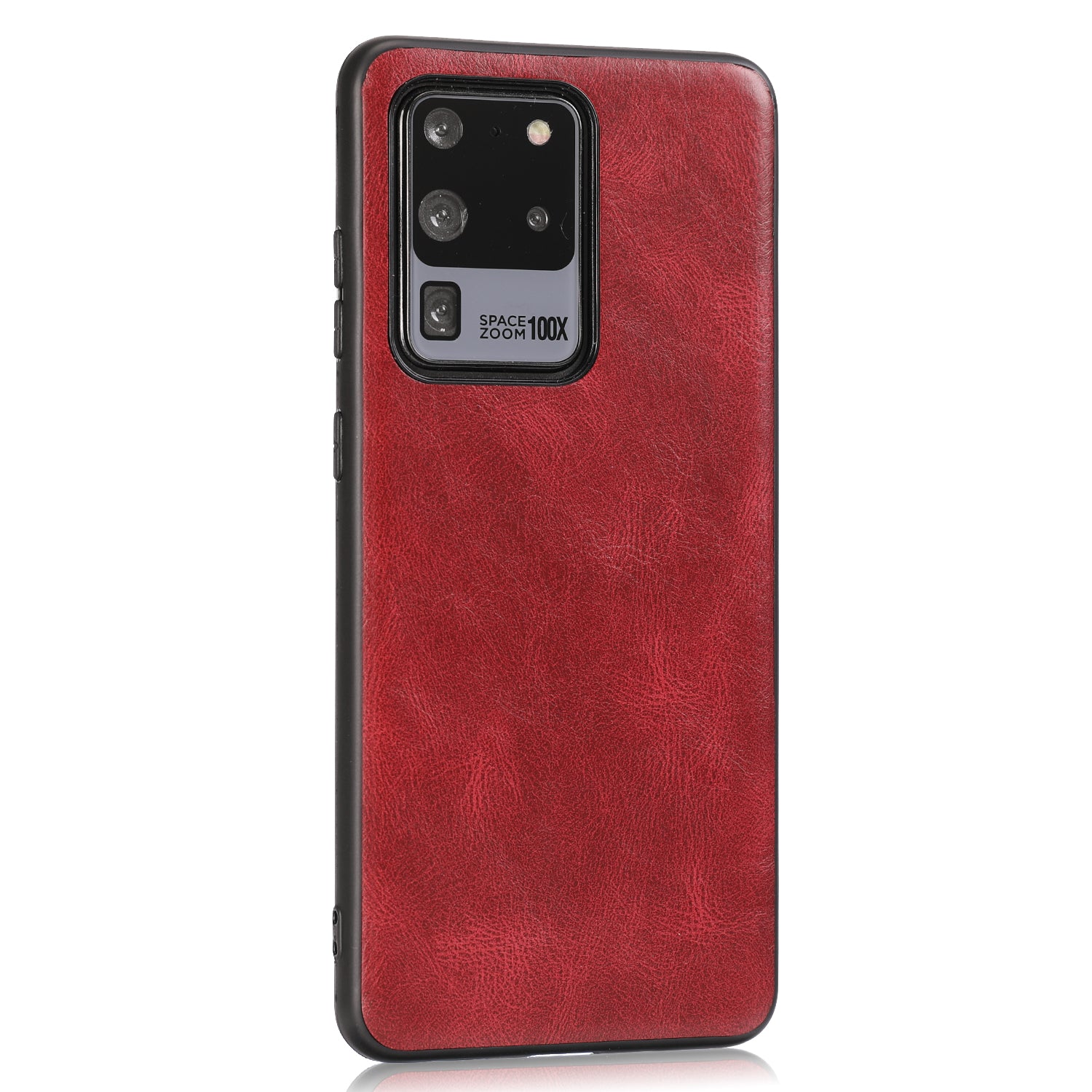 Crazy Horse Texture PU Leather Coated TPU Case for Samsung Galaxy S20 Ultra - Red