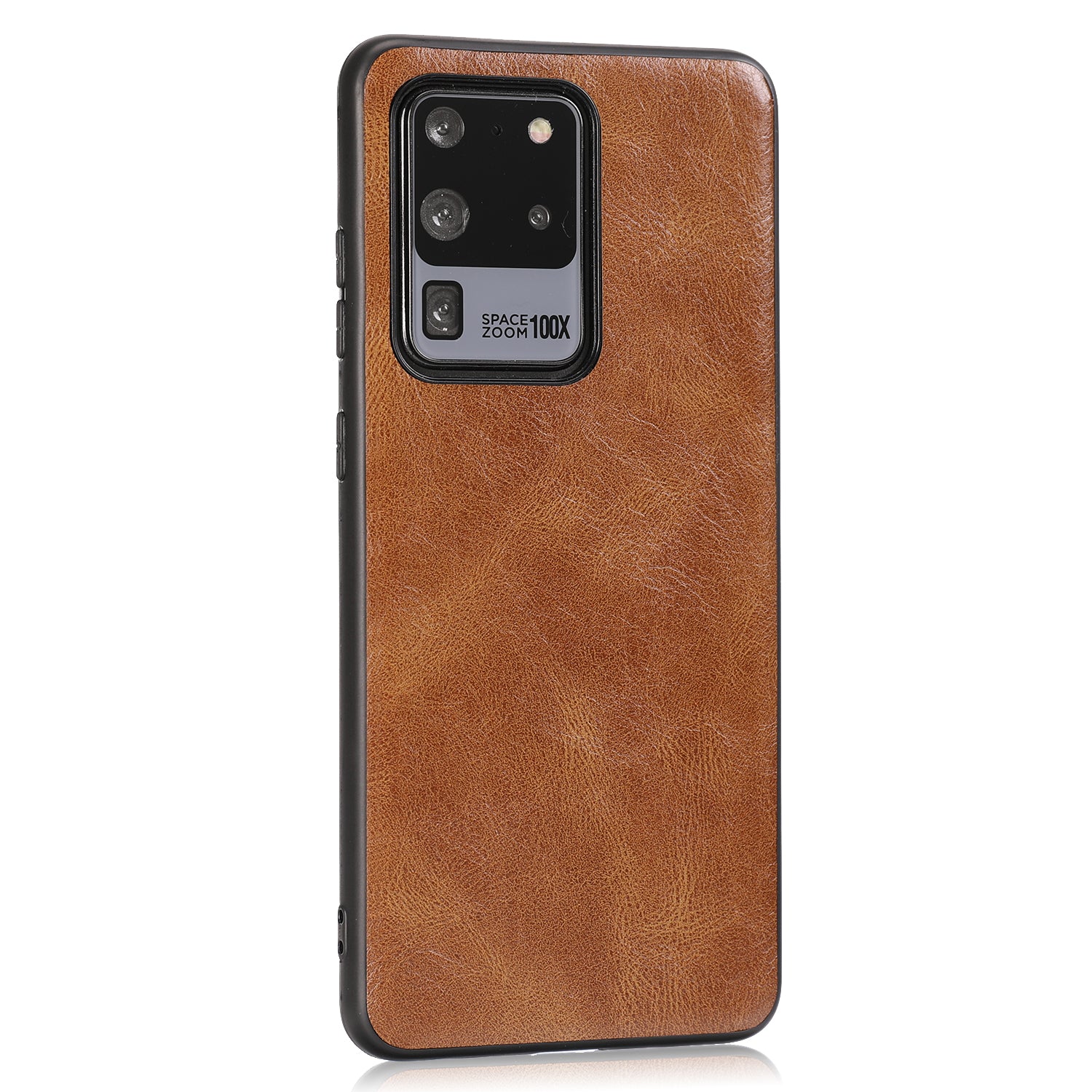 Crazy Horse Texture PU Leather Coated TPU Case for Samsung Galaxy S20 Ultra - Brown