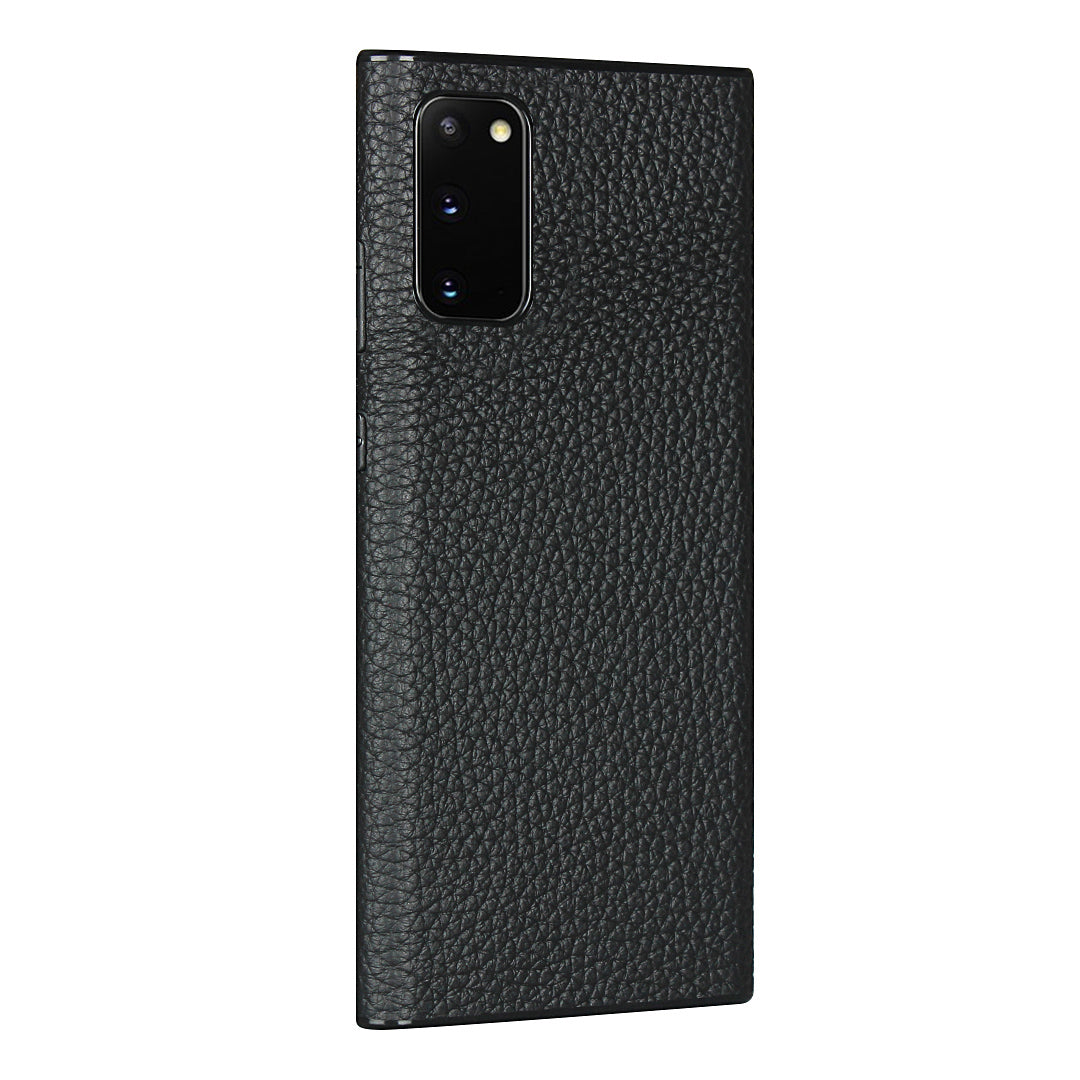 Litchi Texture Genuine Leather + TPU Phone Casing for Samsung Galaxy S20 4G/S20 5G - Black