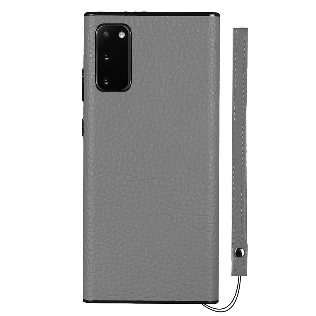 Litchi Texture Genuine Leather + TPU Phone Casing for Samsung Galaxy S20 4G/S20 5G - Grey