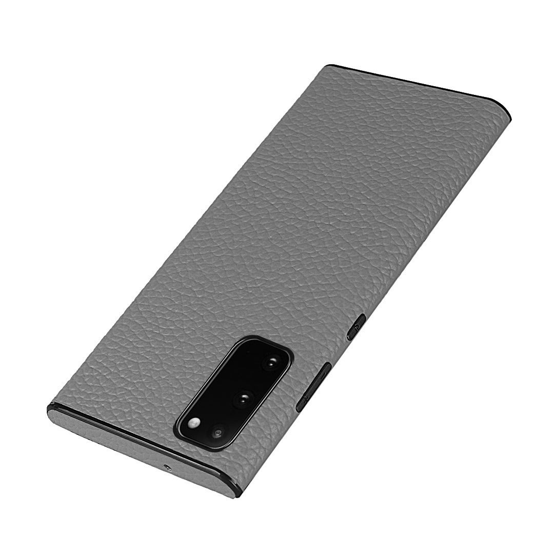 Litchi Texture Genuine Leather + TPU Phone Casing for Samsung Galaxy S20 4G/S20 5G - Grey