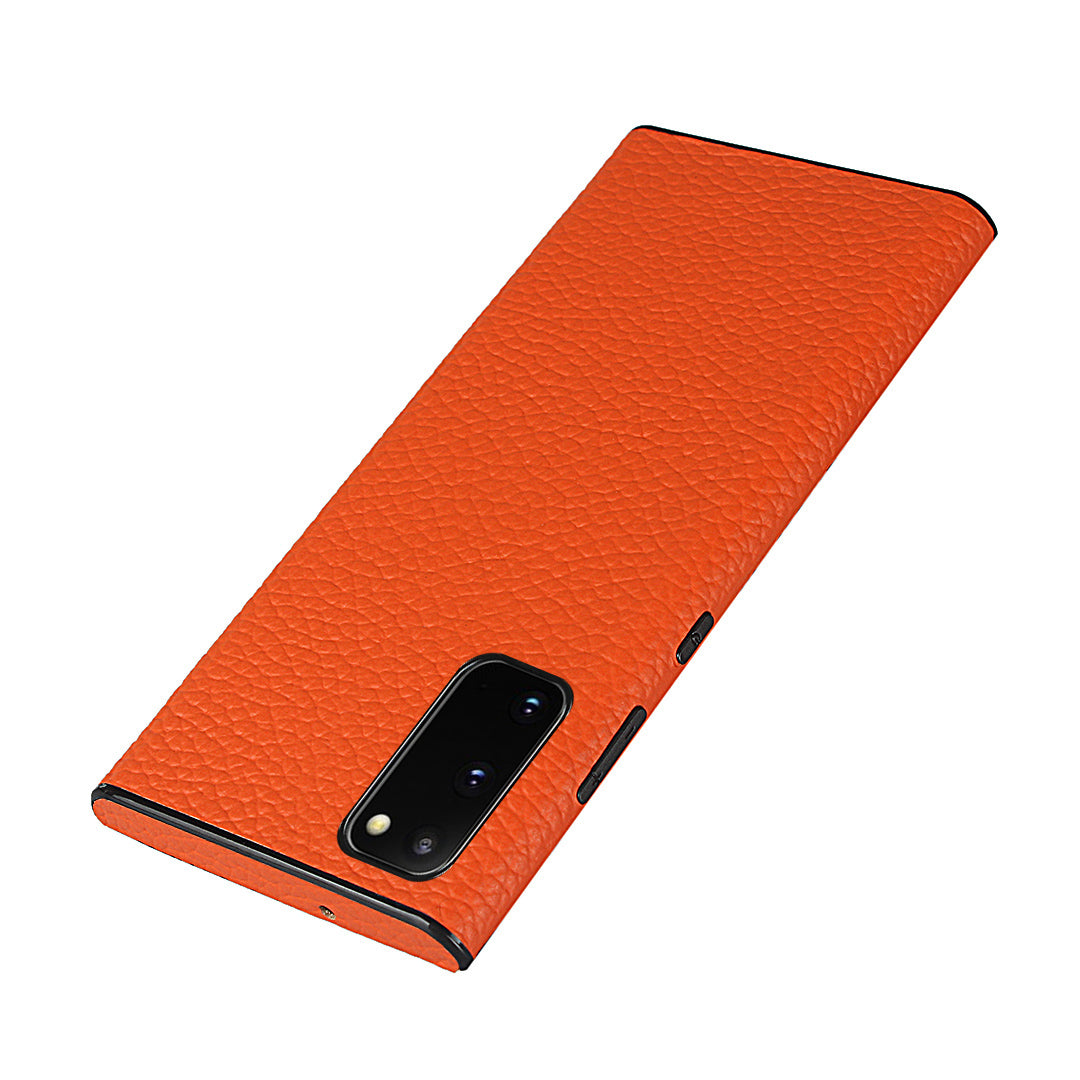 Litchi Texture Genuine Leather + TPU Phone Casing for Samsung Galaxy S20 4G/S20 5G - Orange