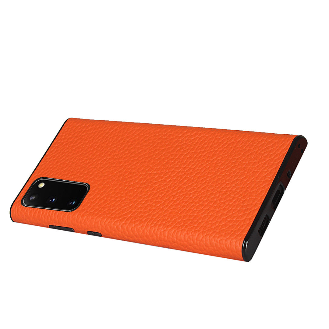 Litchi Texture Genuine Leather + TPU Phone Casing for Samsung Galaxy S20 4G/S20 5G - Orange