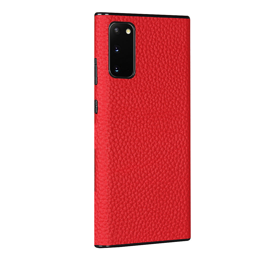 Litchi Texture Genuine Leather + TPU Phone Casing for Samsung Galaxy S20 4G/S20 5G - Red