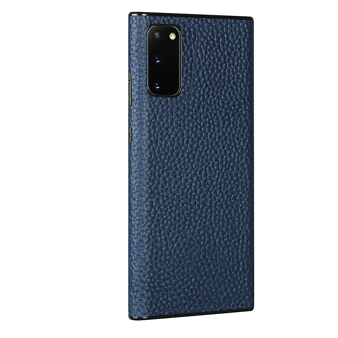 Litchi Texture Genuine Leather + TPU Phone Casing for Samsung Galaxy S20 4G/S20 5G - Blue