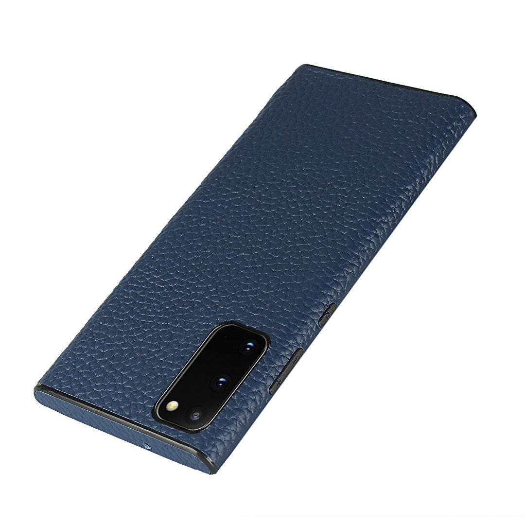 Litchi Texture Genuine Leather + TPU Phone Casing for Samsung Galaxy S20 4G/S20 5G - Blue