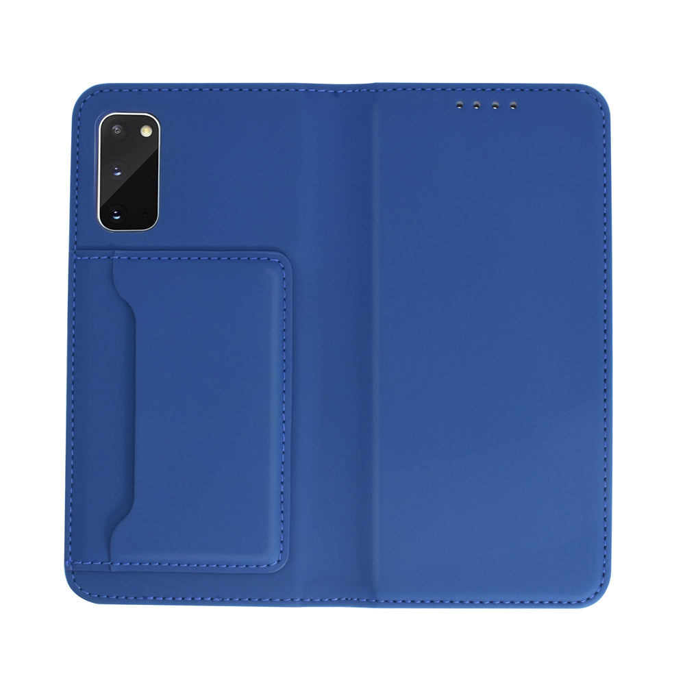 Liquid Silicone Touch Leather Wallet Stand Case for Samsung Galaxy S20 4G/S20 5G - Blue