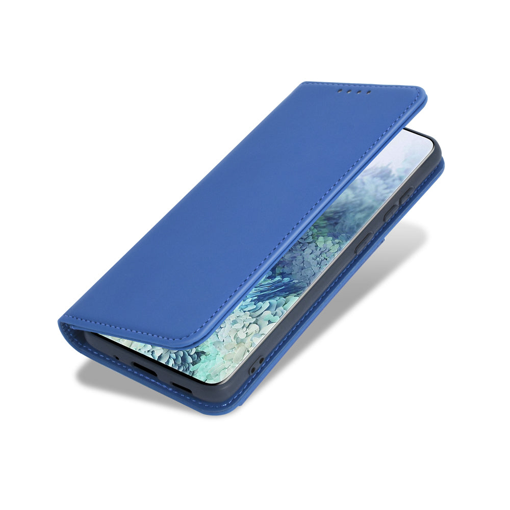 Liquid Silicone Touch Leather Wallet Stand Case for Samsung Galaxy S20 4G/S20 5G - Blue