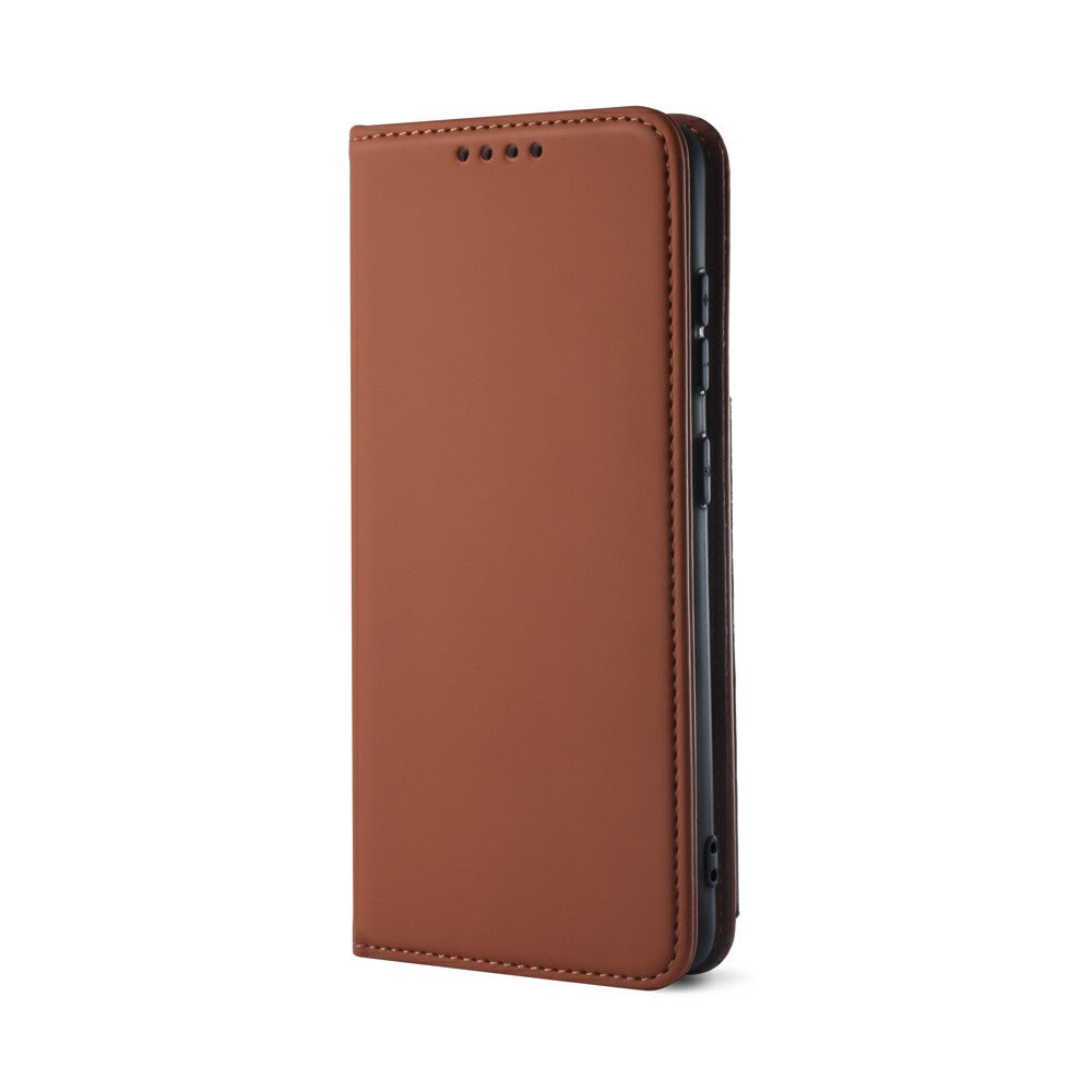 Liquid Silicone Touch Leather Wallet Stand Case for Samsung Galaxy S20 4G/S20 5G - Brown