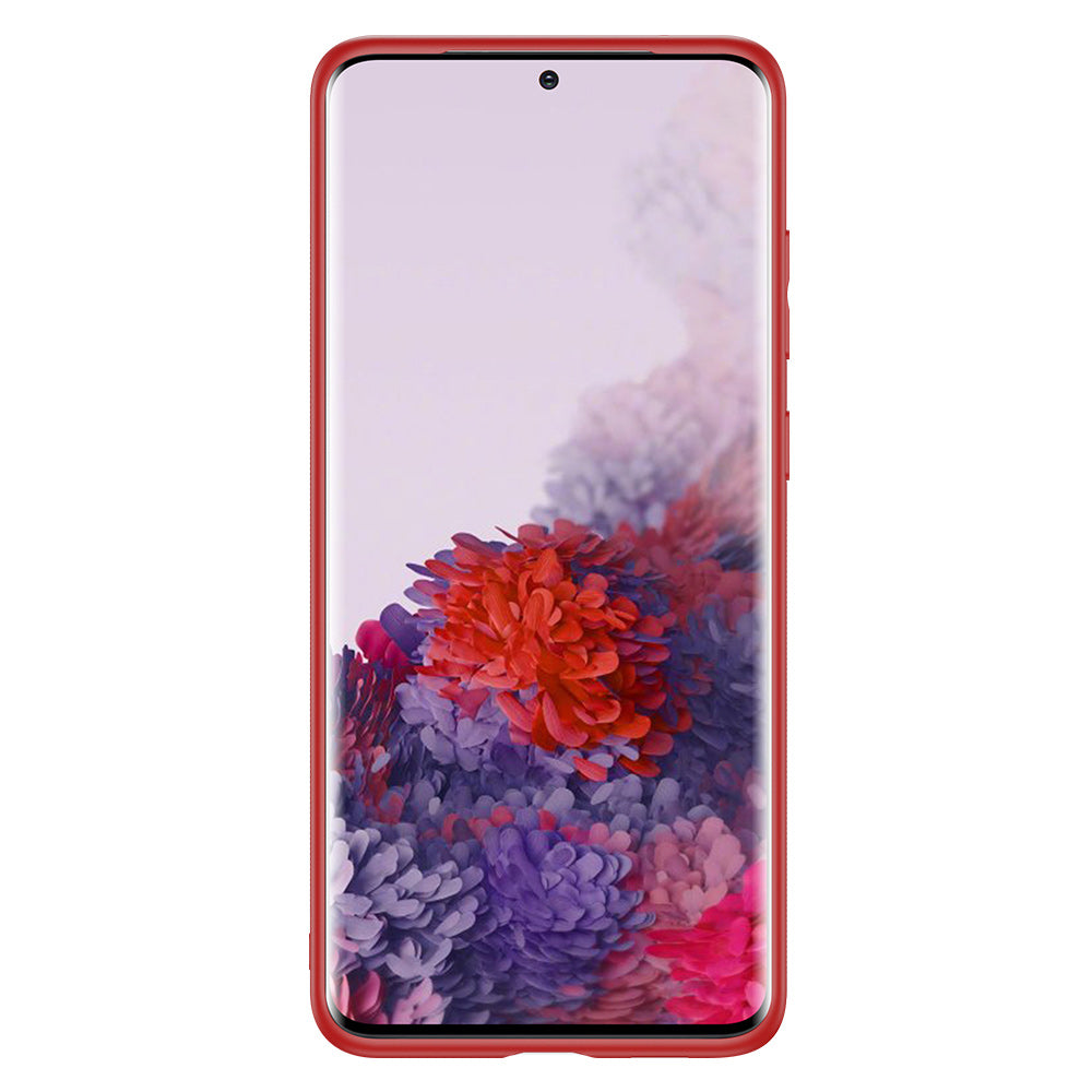 DUX DUCIS YOLO Series Electroplating PU Leather Coated TPU PC Shell for Samsung Galaxy S20 4G/S20 5G - Red