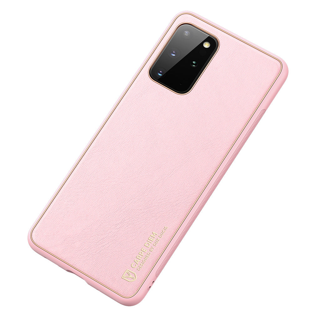 DUX DUCIS YOLO Series PU Leather Coated TPU PC Cover for Samsung Galaxy S20 Plus - Pink