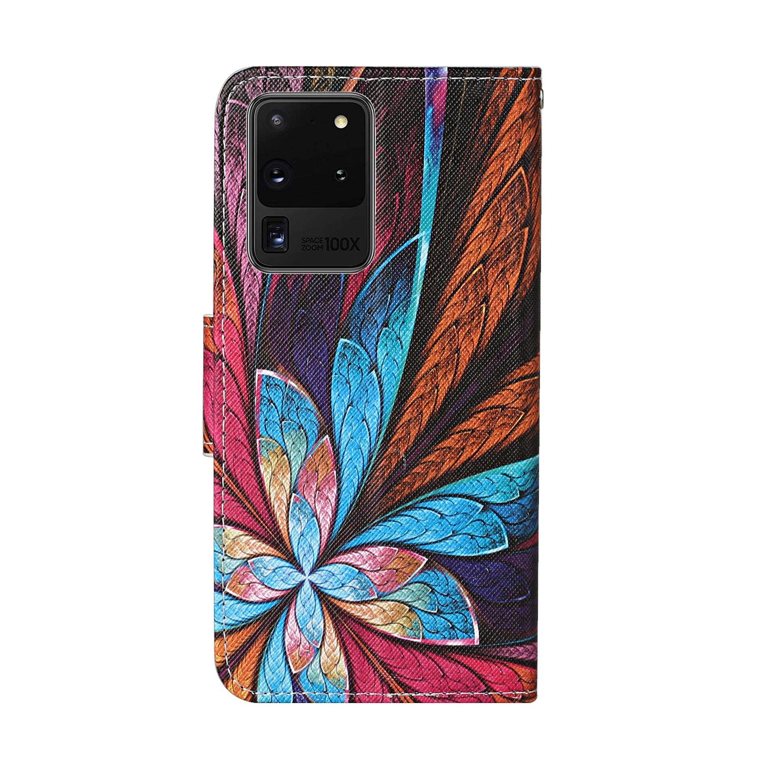 Leather Stand Cover Wallet Pattern Printing Phone Case for Samsung Galaxy S20 Ultra - Beautiful Pattern