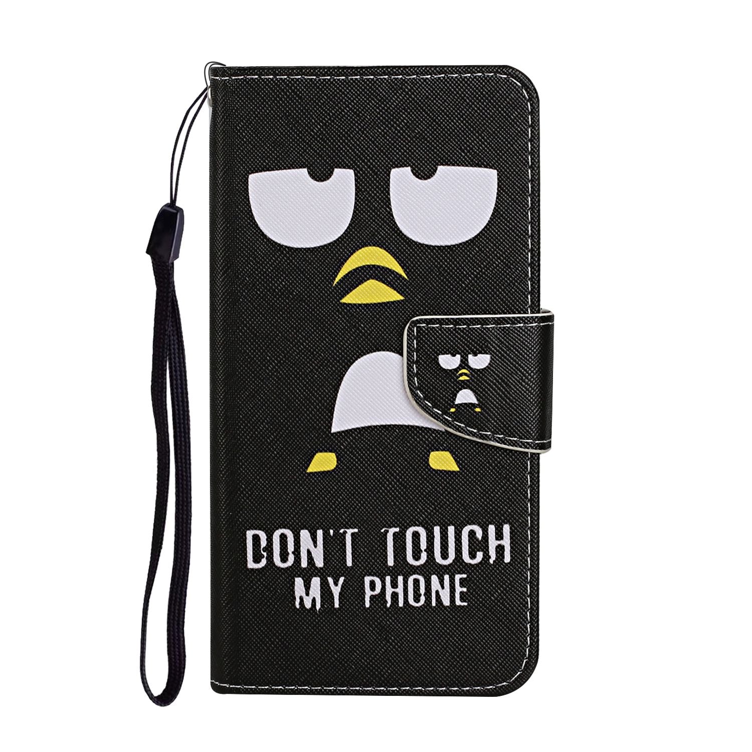 Leather Stand Cover Wallet Pattern Printing Phone Case for Samsung Galaxy S20 Ultra - Don't Touch My Phone