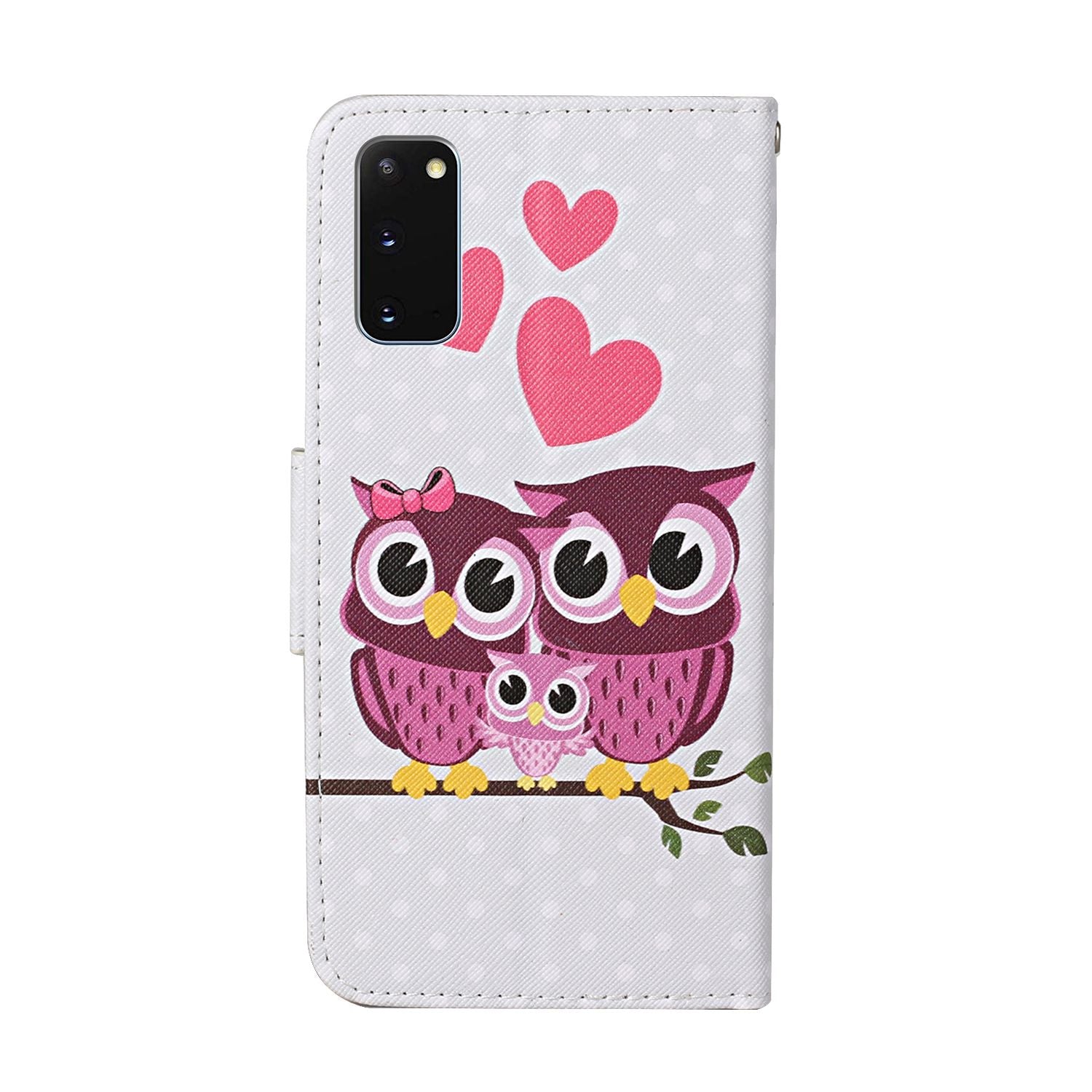 Stand Cover Wallet Pattern Printing Leather Case for Samsung Galaxy S20 4G/S20 5G - Owl Family