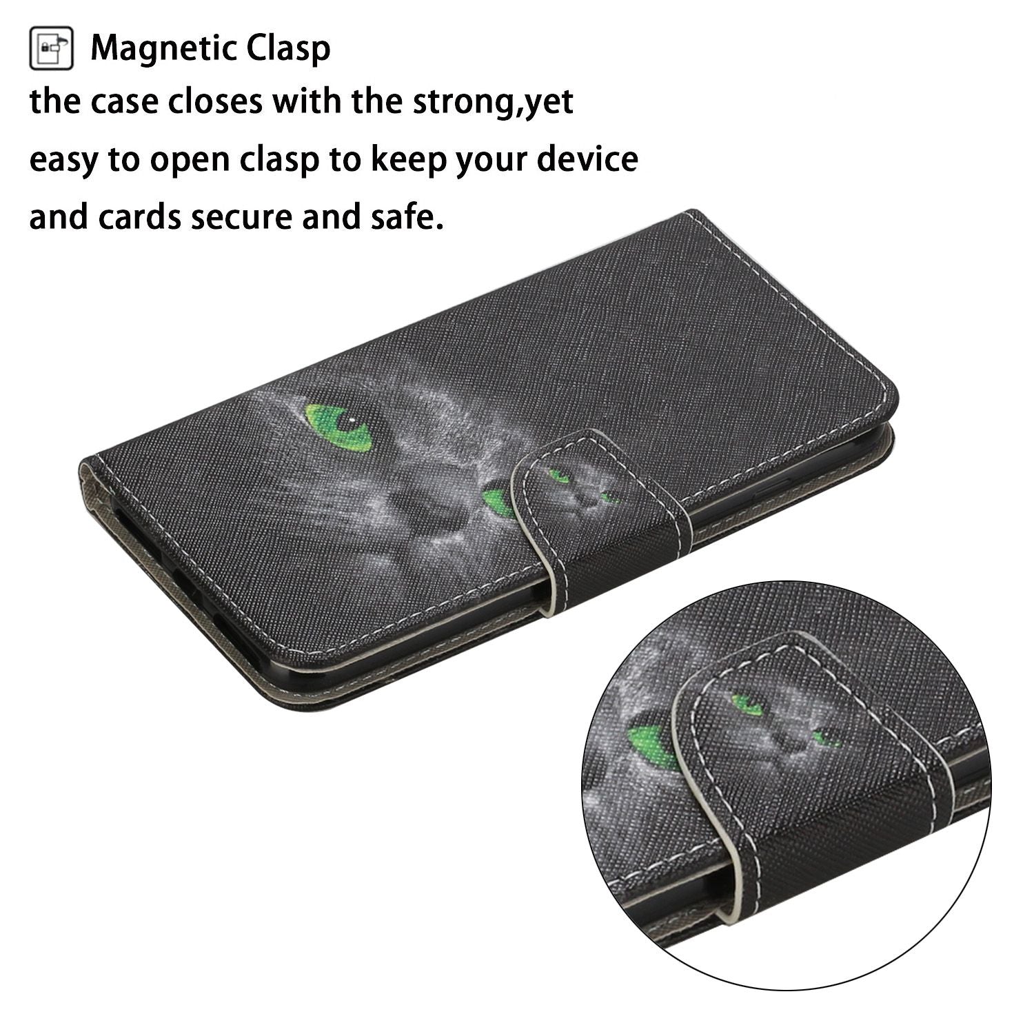 Stand Cover Wallet Pattern Printing Leather Case for Samsung Galaxy S20 4G/S20 5G - Black Cat