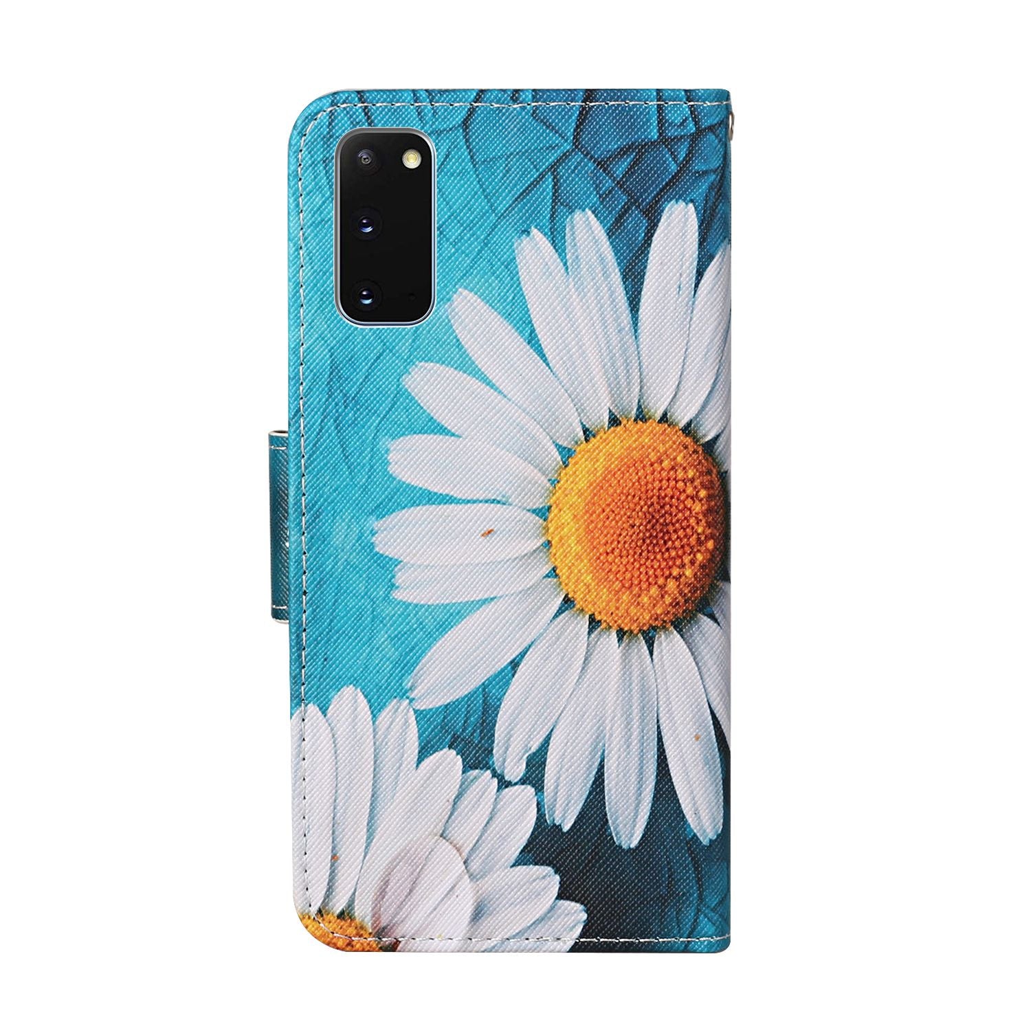 Stand Cover Wallet Pattern Printing Leather Case for Samsung Galaxy S20 4G/S20 5G - Daisy Flower