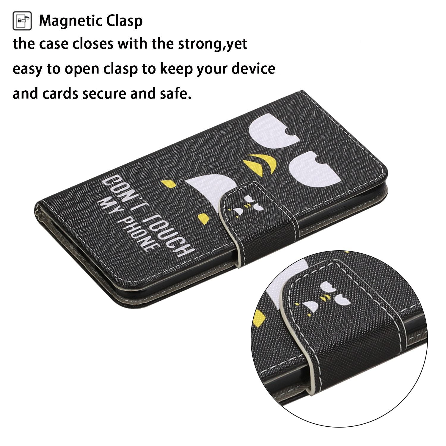 Stand Cover Wallet Pattern Printing Leather Case for Samsung Galaxy S20 4G/S20 5G - Don't Touch My Phone