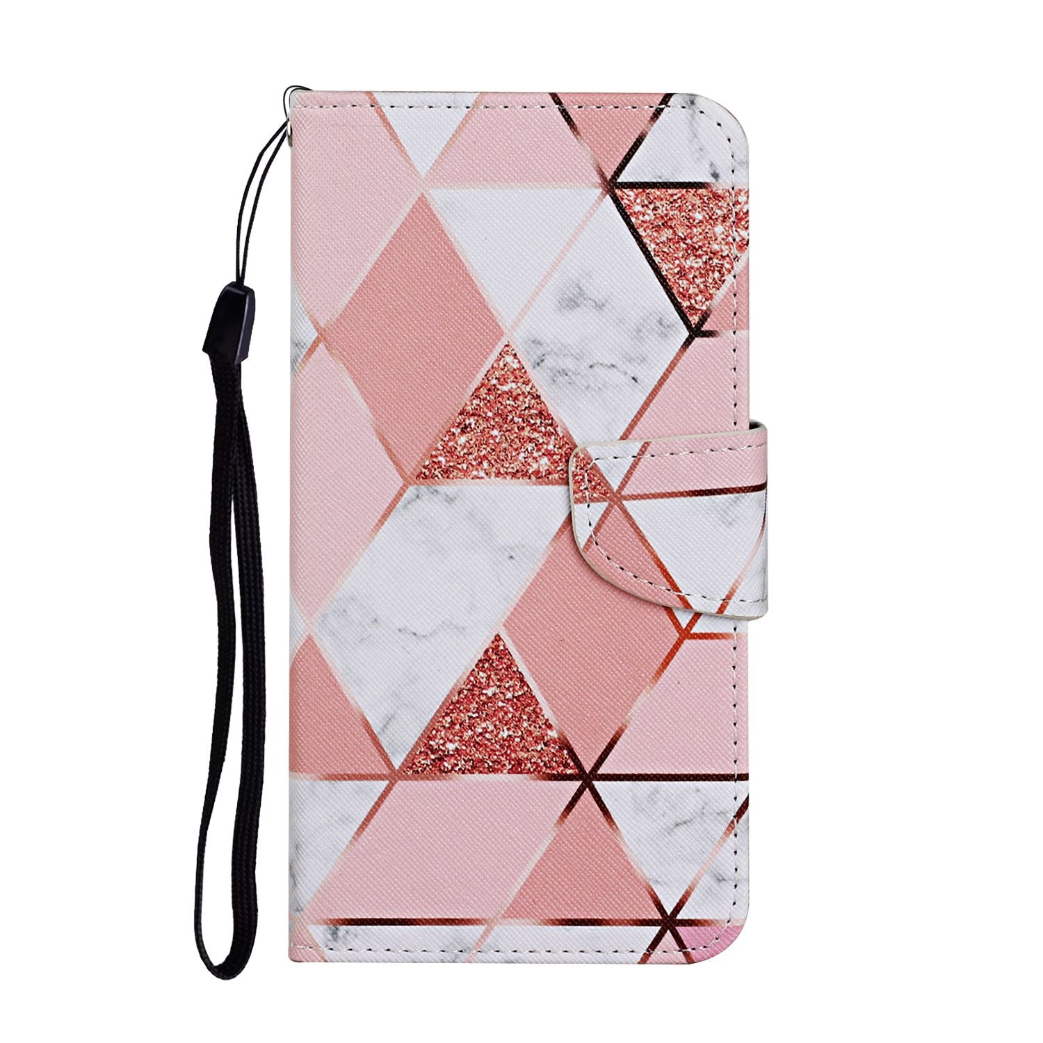 Stand Cover Wallet Pattern Printing Leather Case for Samsung Galaxy S20 4G/S20 5G - Stone Grain