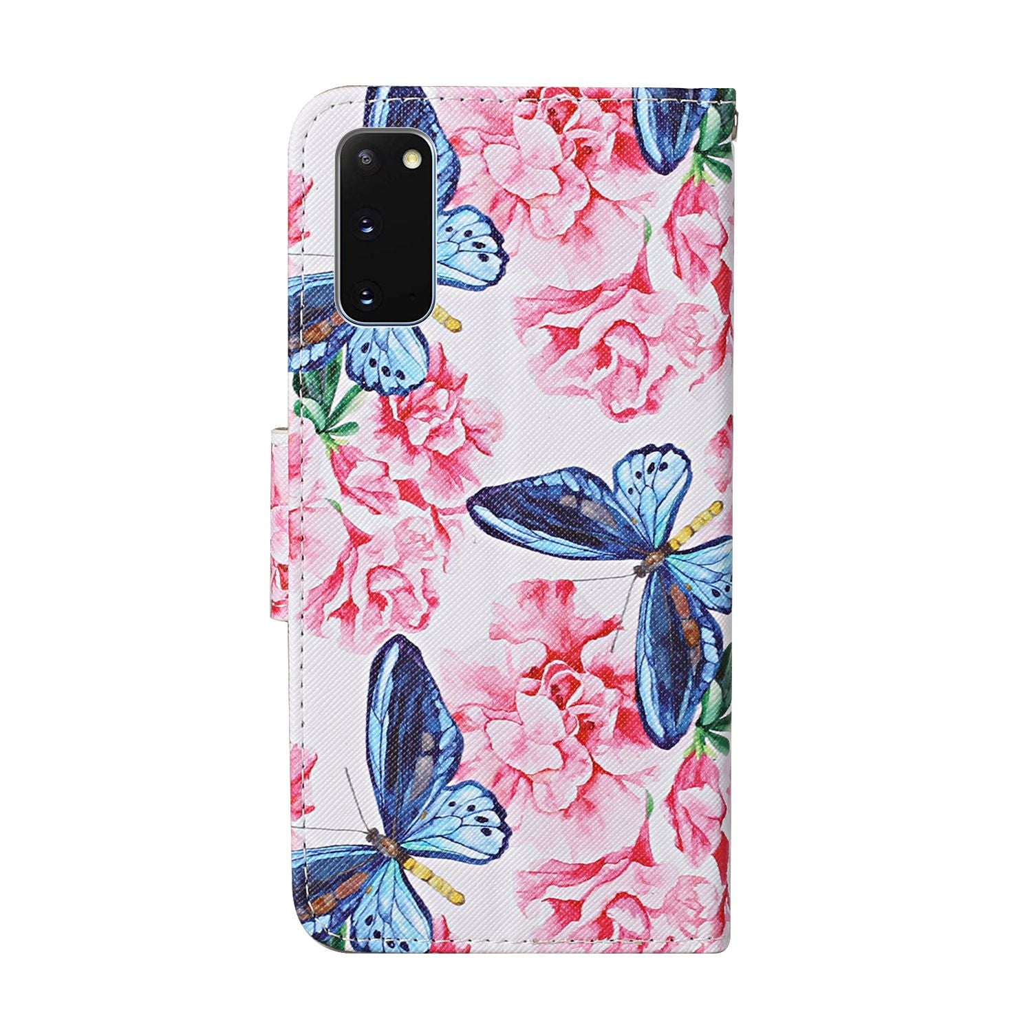 Stand Cover Wallet Pattern Printing Leather Case for Samsung Galaxy S20 4G/S20 5G - Butterfly and Flower