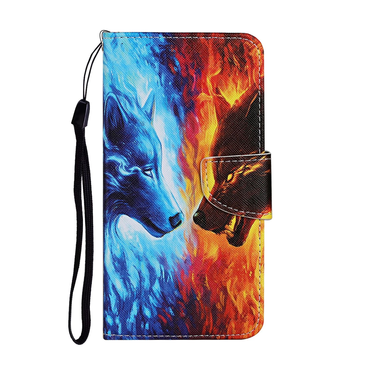 Stand Cover Wallet Pattern Printing Leather Case for Samsung Galaxy S20 4G/S20 5G - Wolf