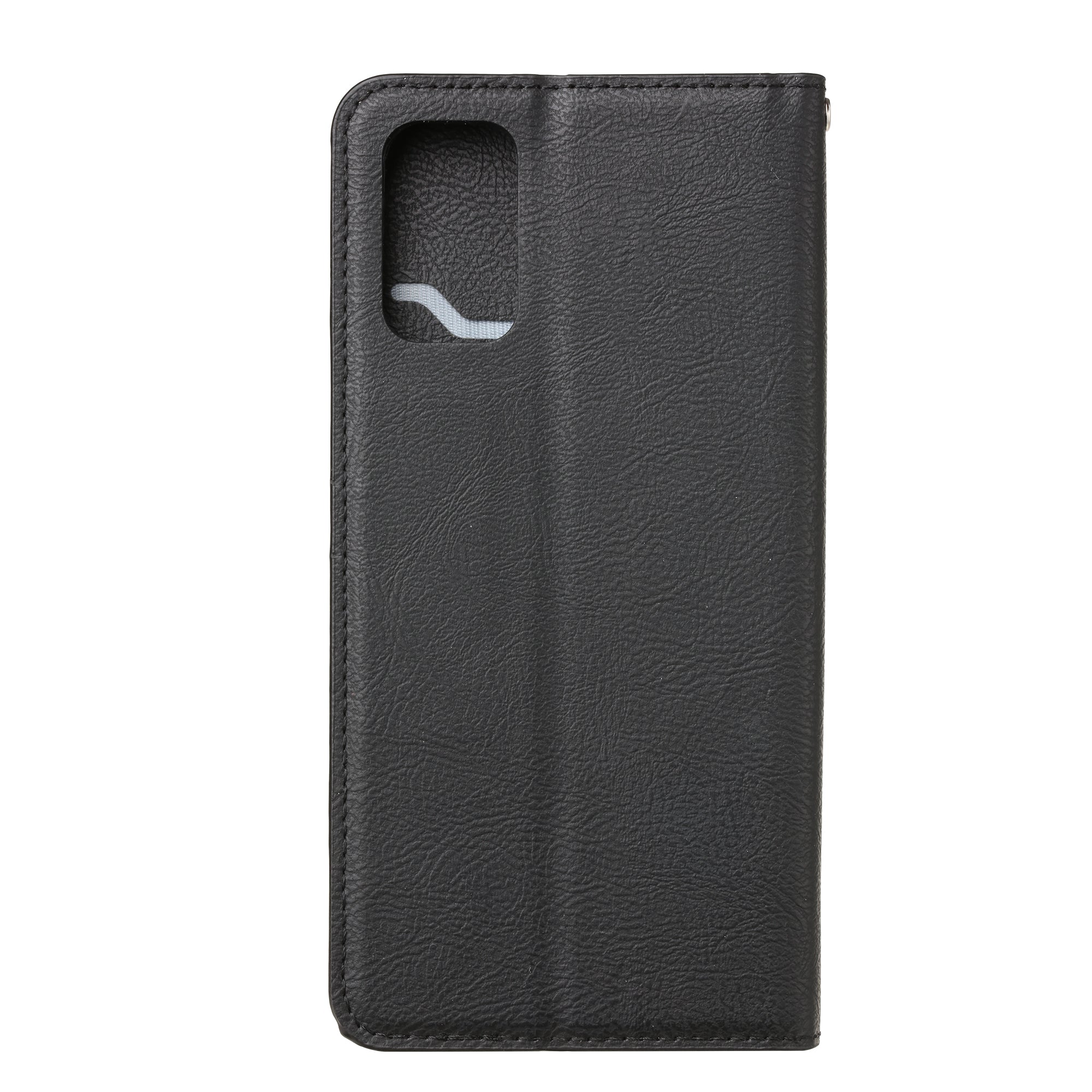 Auto-absorbed Leather Wallet Stand Phone Case for Samsung Galaxy S20 4G/S20 5G - Black