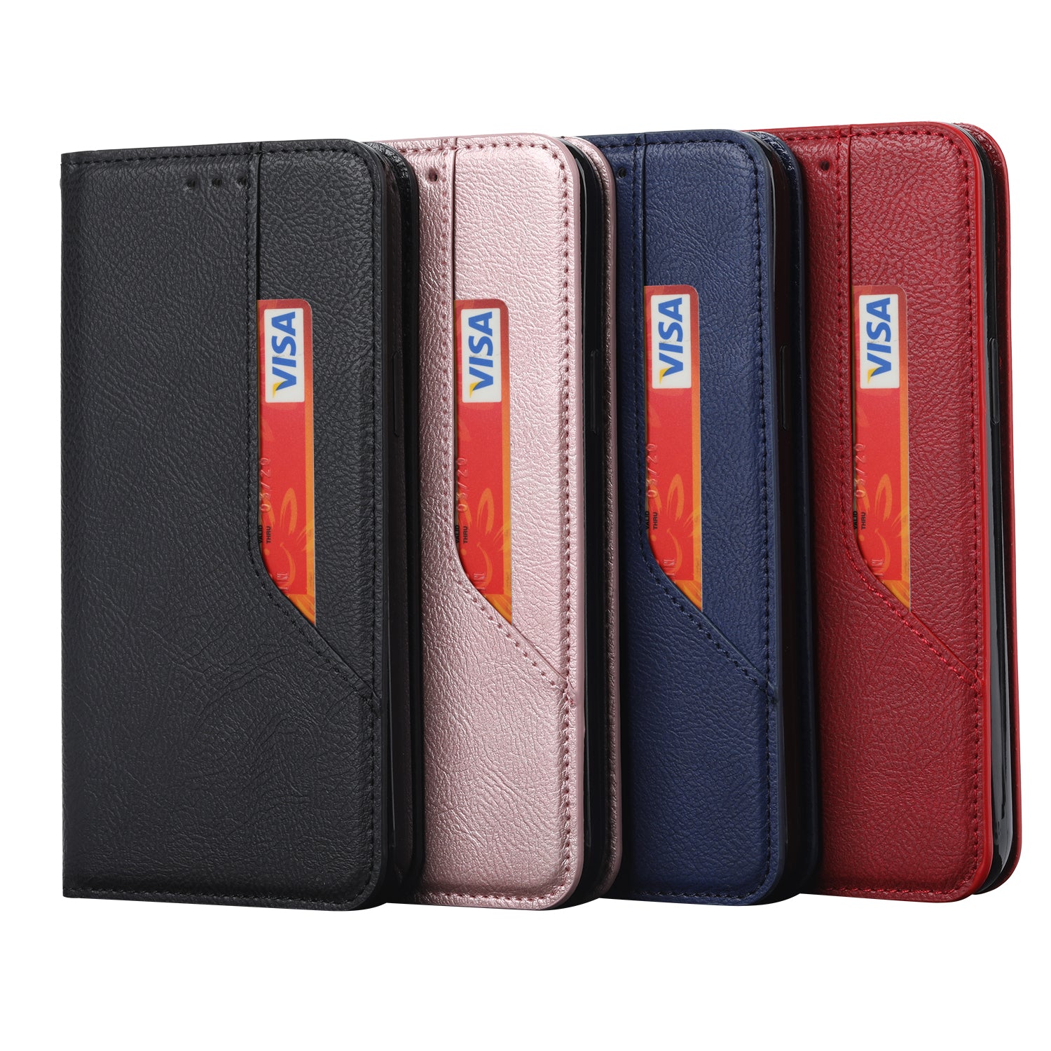 Auto-absorbed Leather Wallet Stand Phone Case for Samsung Galaxy S20 4G/S20 5G - Black