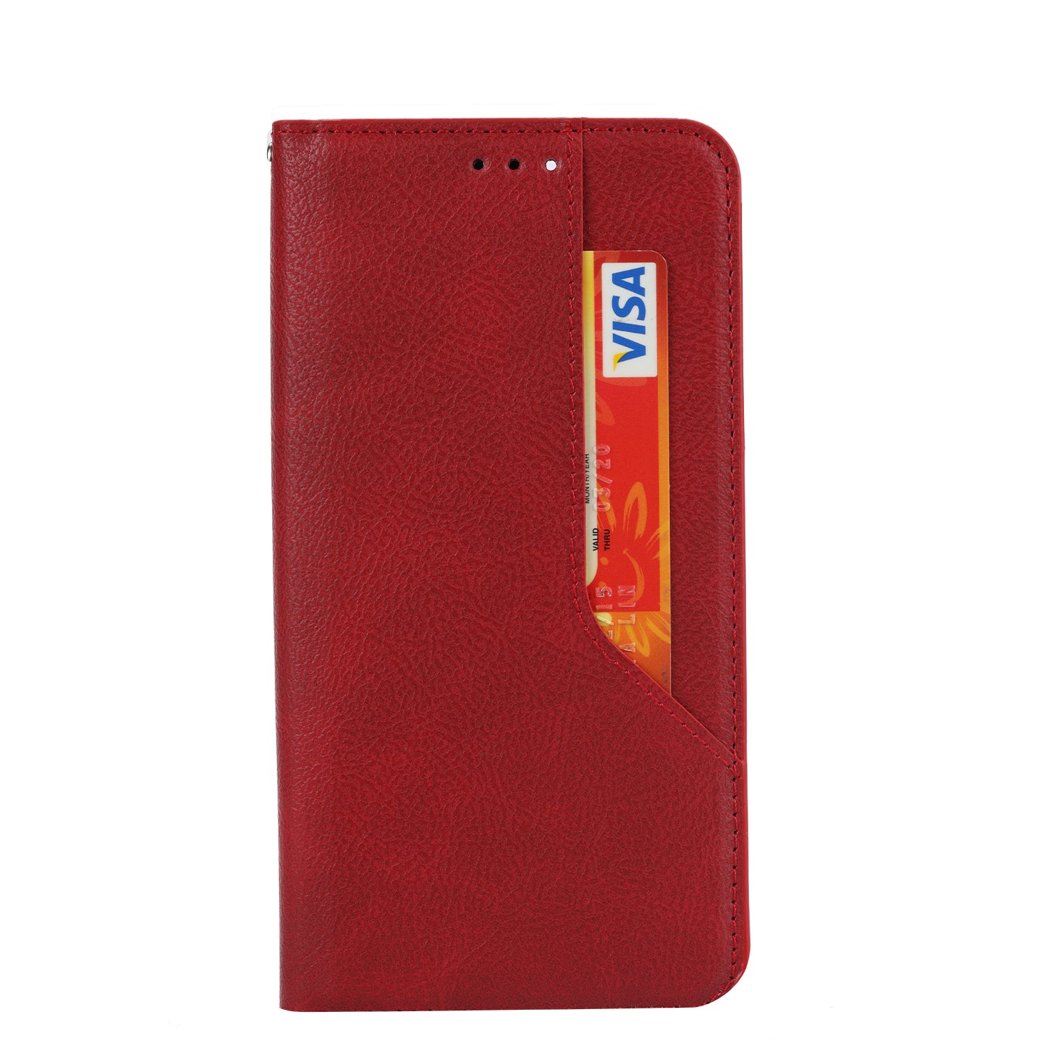 Auto-absorbed Leather Wallet Stand Phone Case for Samsung Galaxy S20 4G/S20 5G - Red