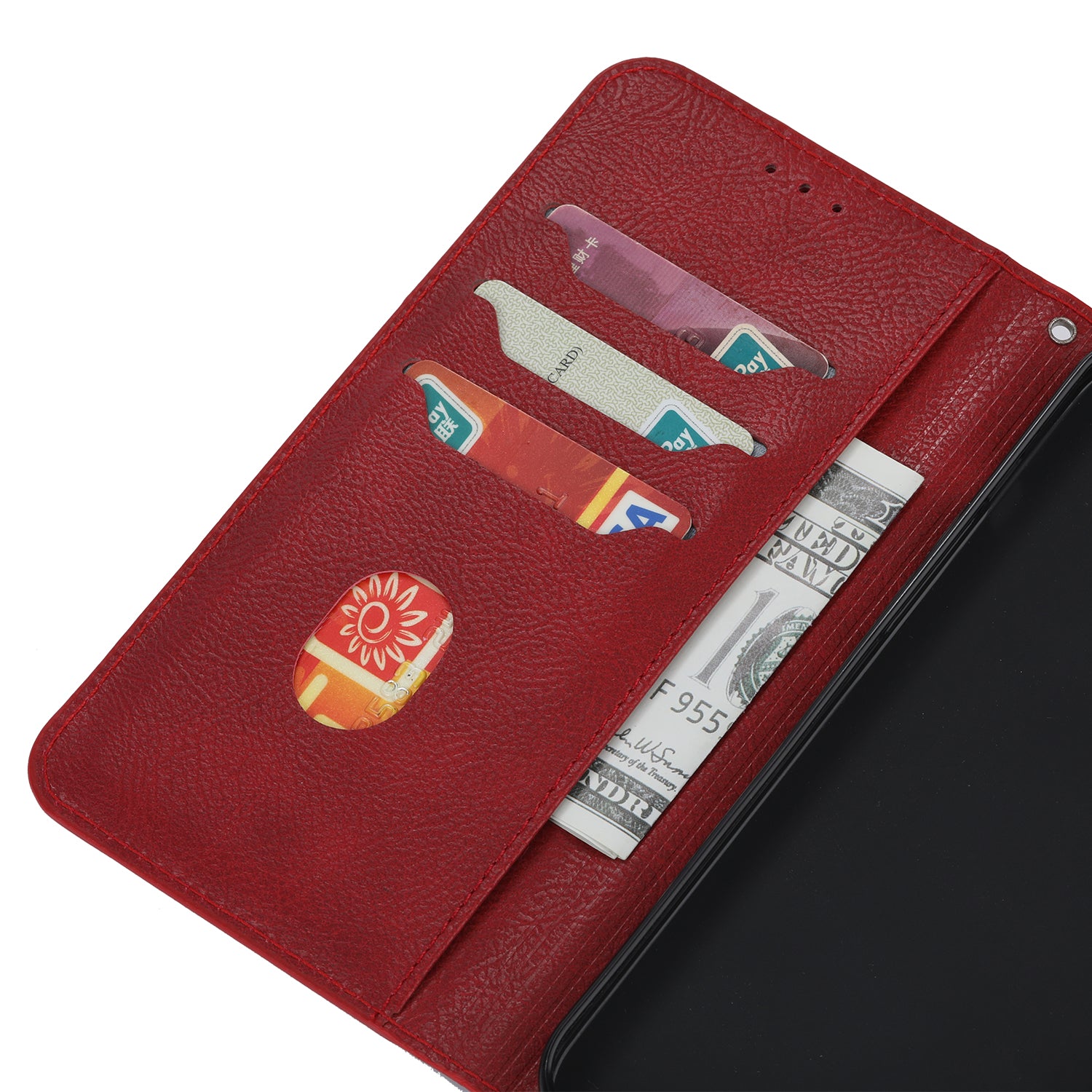 Auto-absorbed Leather Wallet Stand Phone Case for Samsung Galaxy S20 4G/S20 5G - Red