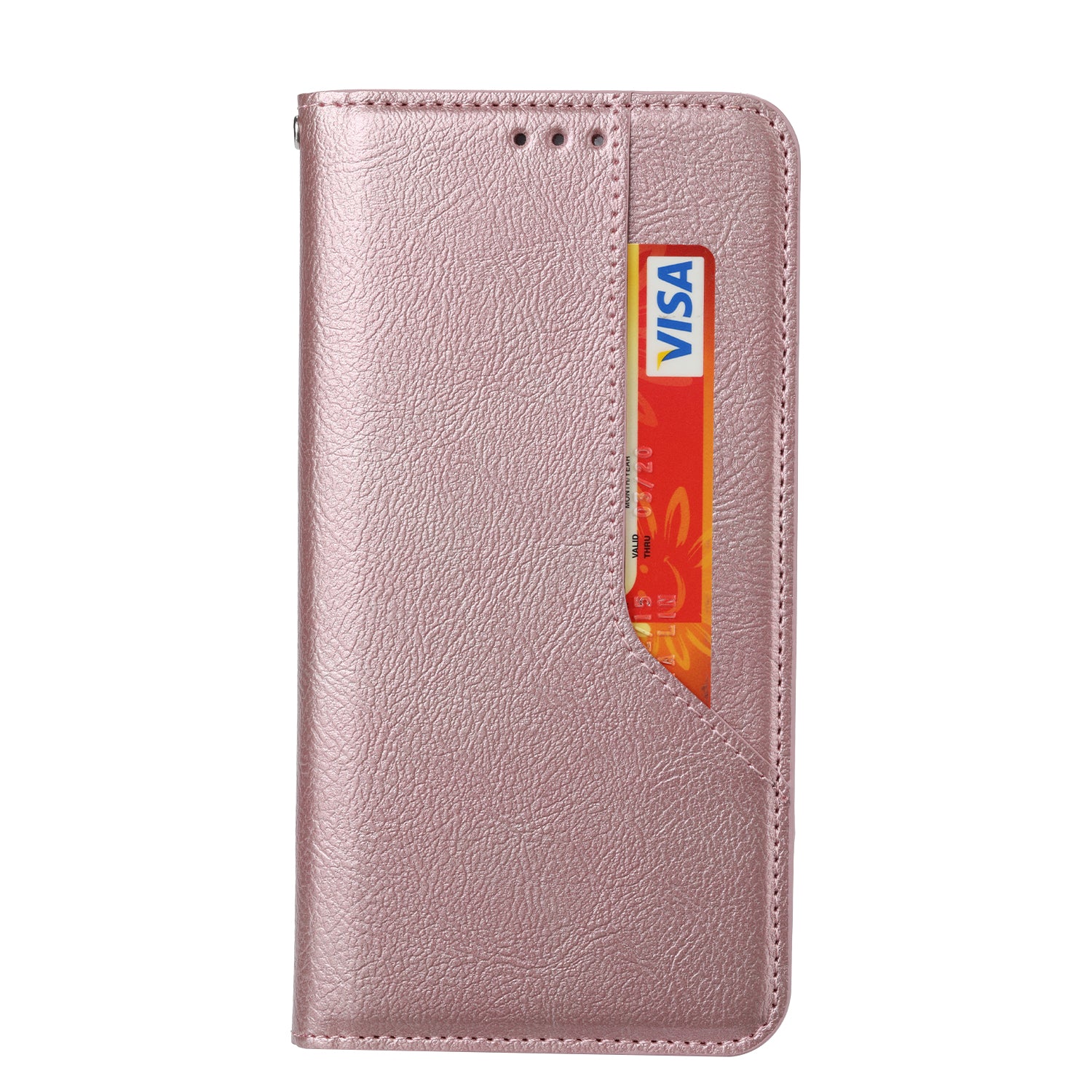 Auto-absorbed Leather Wallet Stand Phone Case for Samsung Galaxy S20 4G/S20 5G - Rose Gold