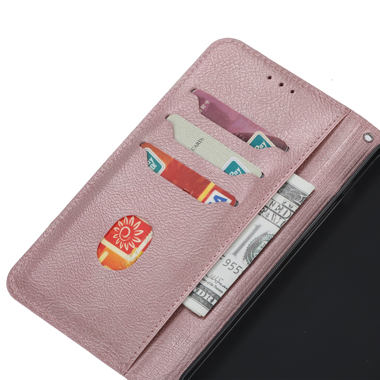 Auto-absorbed Leather Wallet Stand Phone Case for Samsung Galaxy S20 4G/S20 5G - Rose Gold