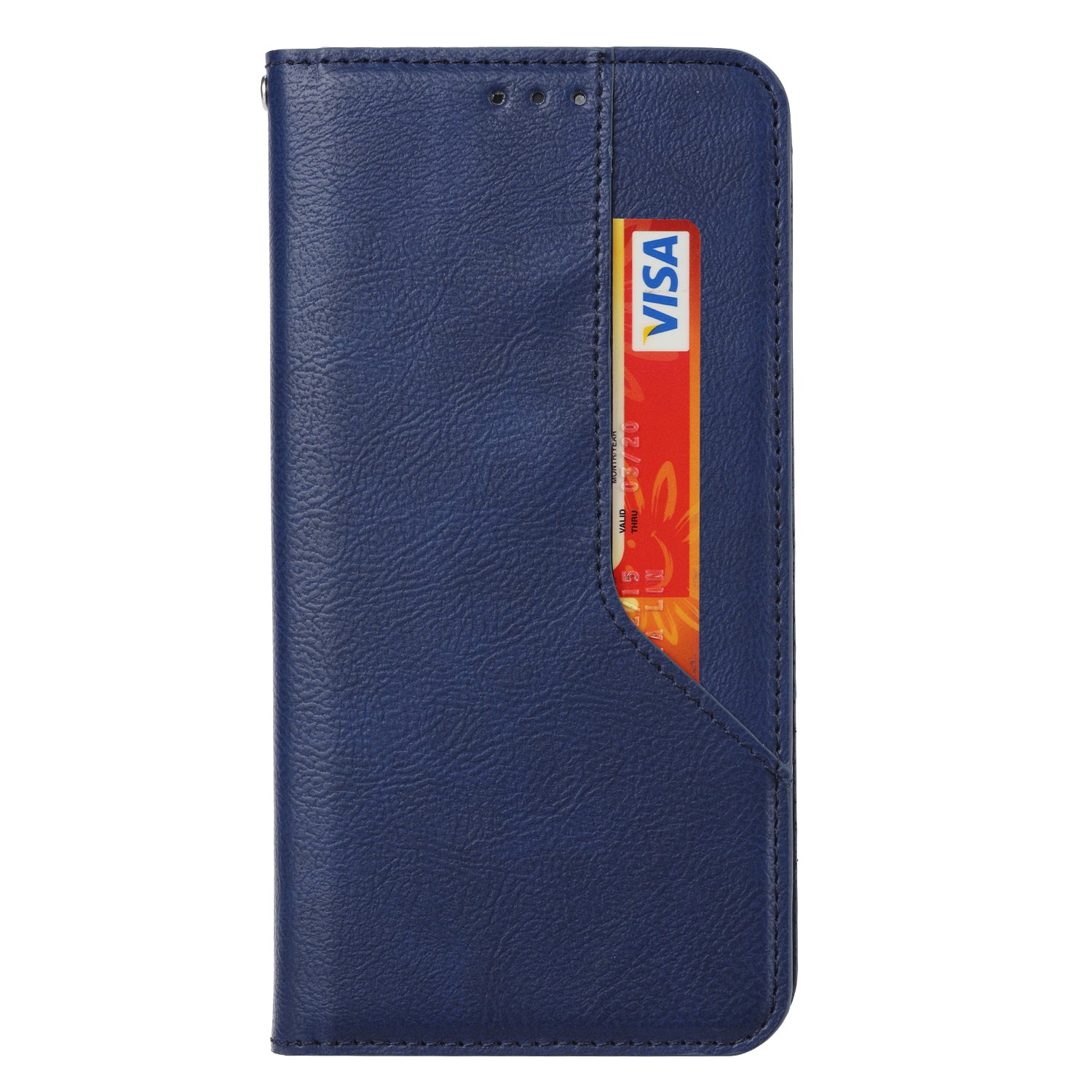 Auto-absorbed Leather Wallet Stand Phone Case for Samsung Galaxy S20 4G/S20 5G - Blue