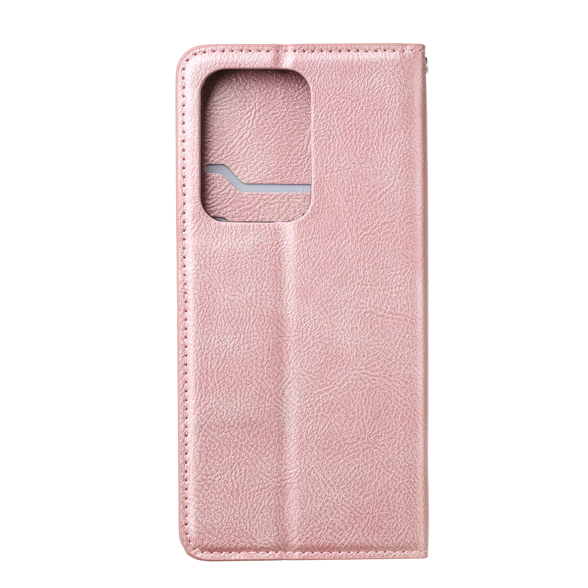 Auto-absorbed Wallet Leather Mobile Phone Case for Samsung Galaxy S20 Ultra - Rose Gold