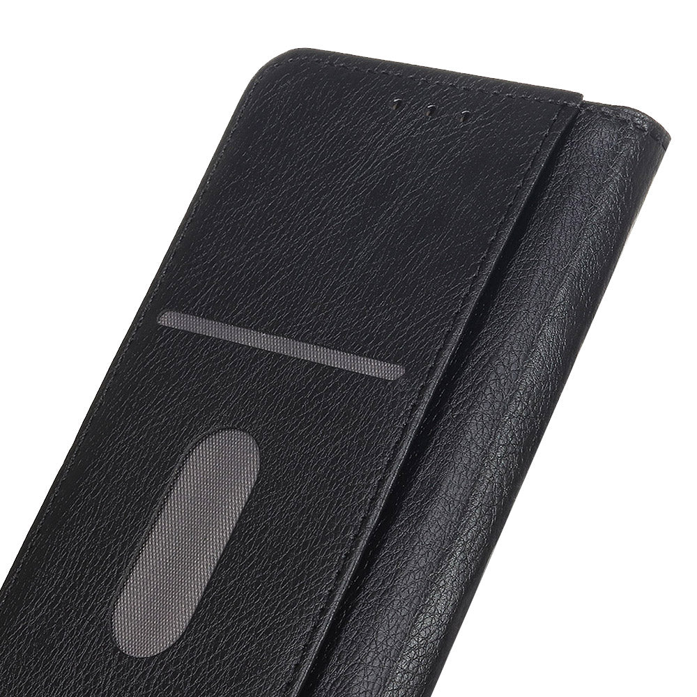 Auto-absorbed Litchi Texture Split Leather Wallet Case for Samsung Galaxy S20 FE 4G/5G/S20 Lite/S20 FE 2022 - Black