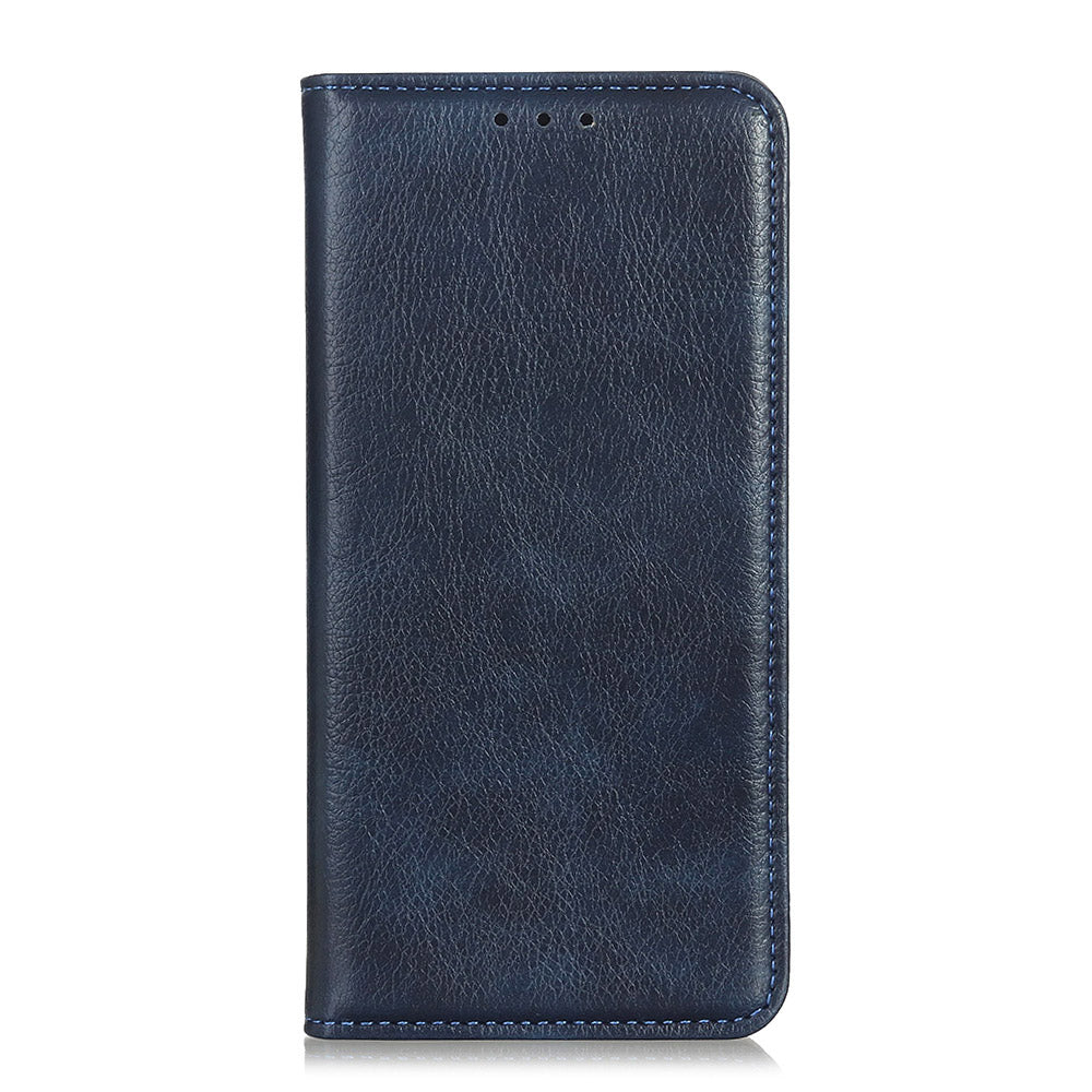 Auto-absorbed Litchi Texture Split Leather Wallet Case for Samsung Galaxy S20 FE 4G/5G/S20 Lite/S20 FE 2022 - Blue