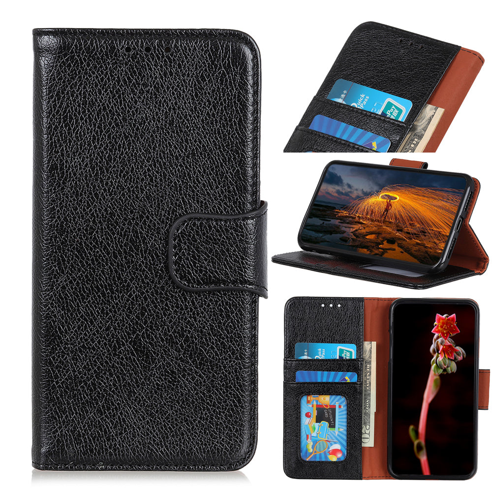 Nappa Texture Split Leather Wallet Case for Samsung Galaxy S20 FE 4G/5G/S20 Lite/S20 FE 2022 - Black